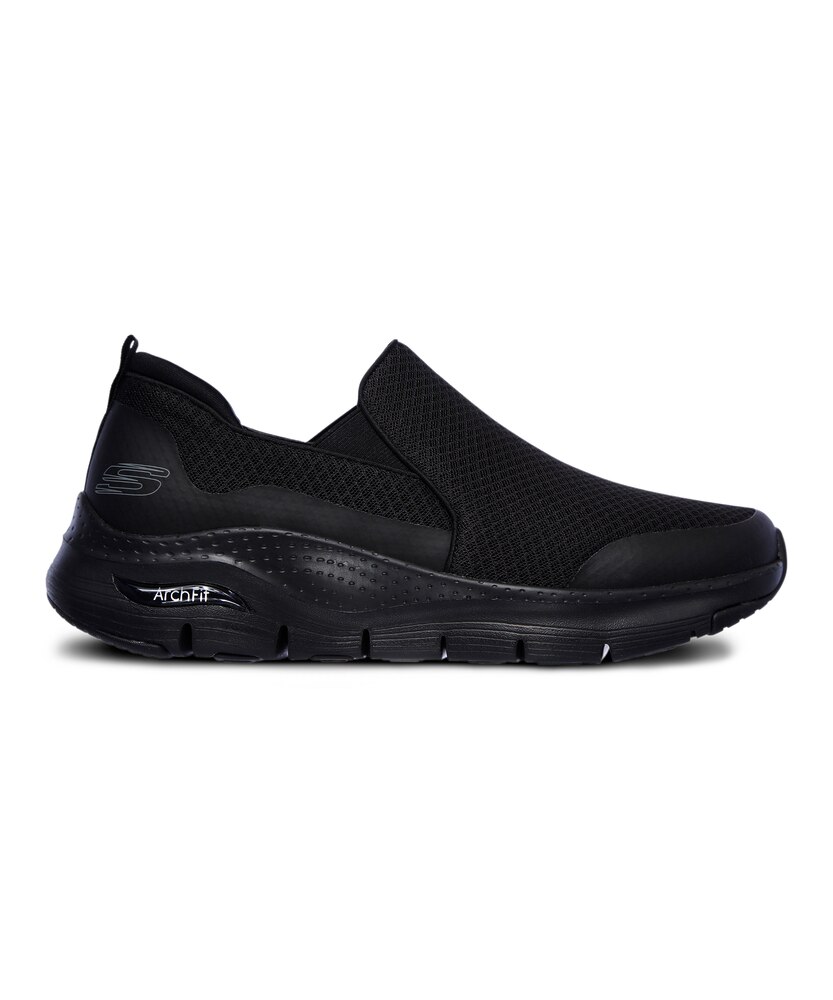 Skechers Men's Arch Fit Mesh Slip On Shoes Black - Wide