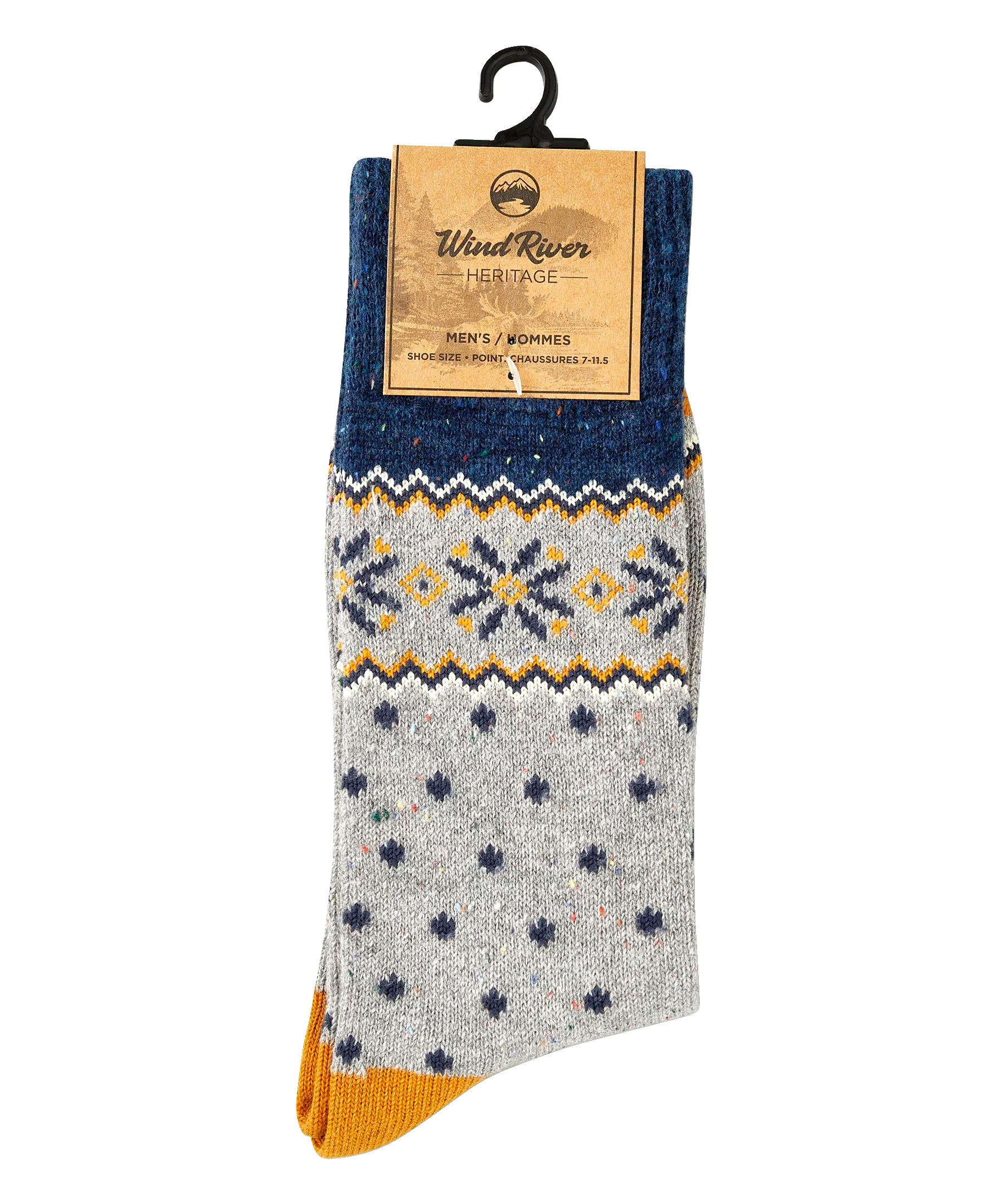 WindRiver Men's Heritage Rustic Acrylic Nep Crew Socks