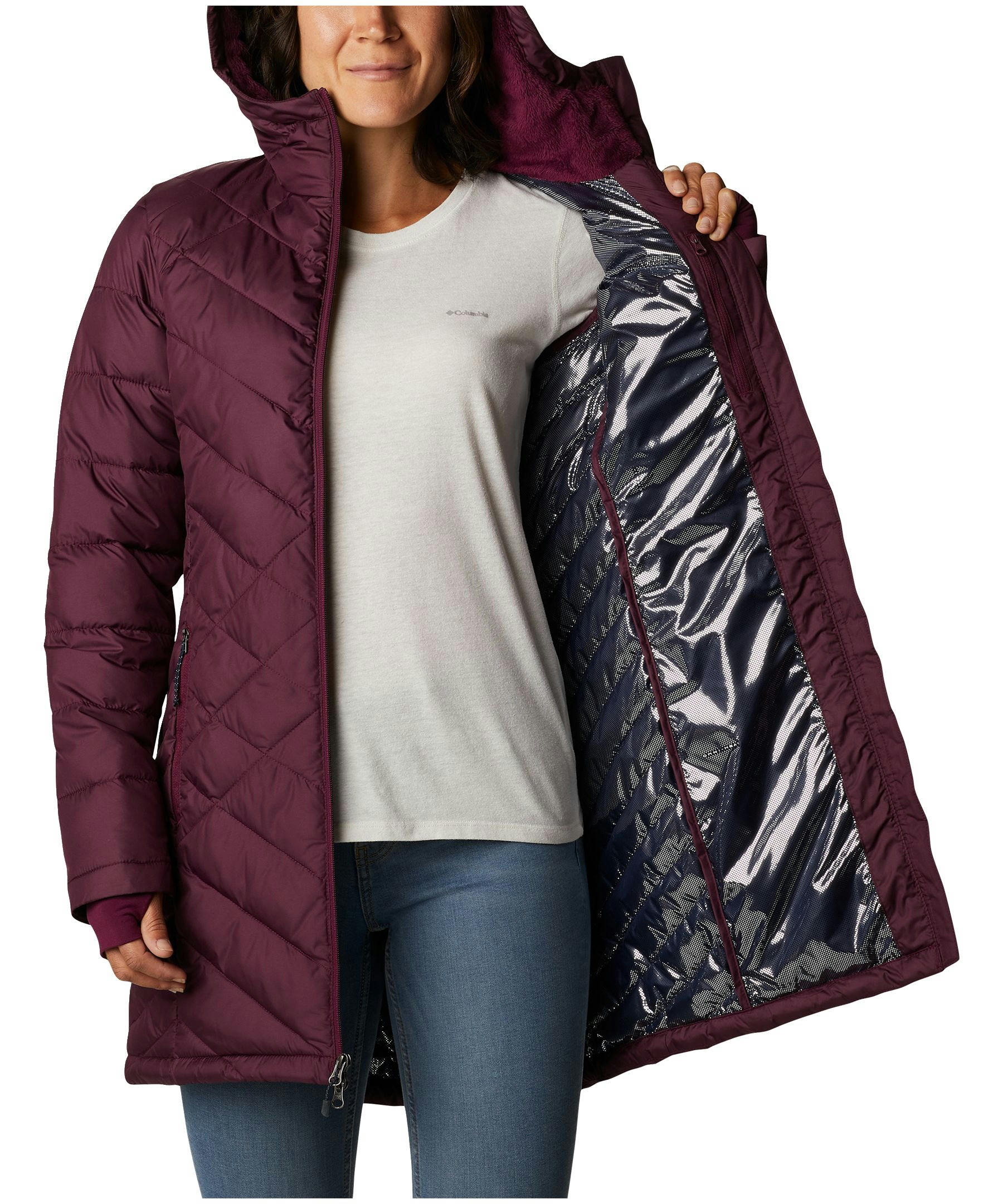 Columbia Women's Heavenly Omni-Heat Water Resistant Insulated Long Hooded Jacket