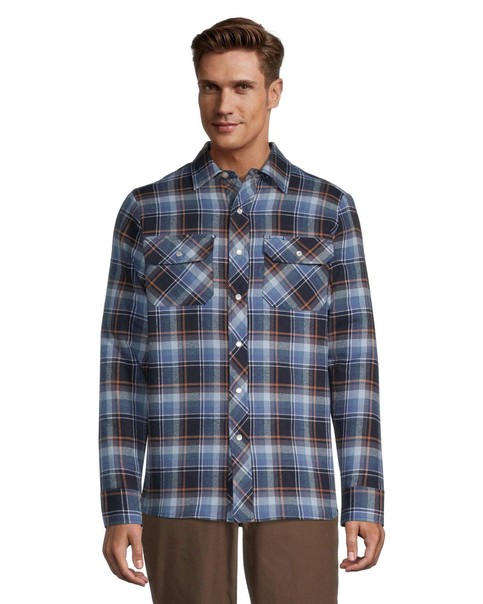 Aggressor Men's Snap-Front Plaid Quilted Flannel Work Shirt