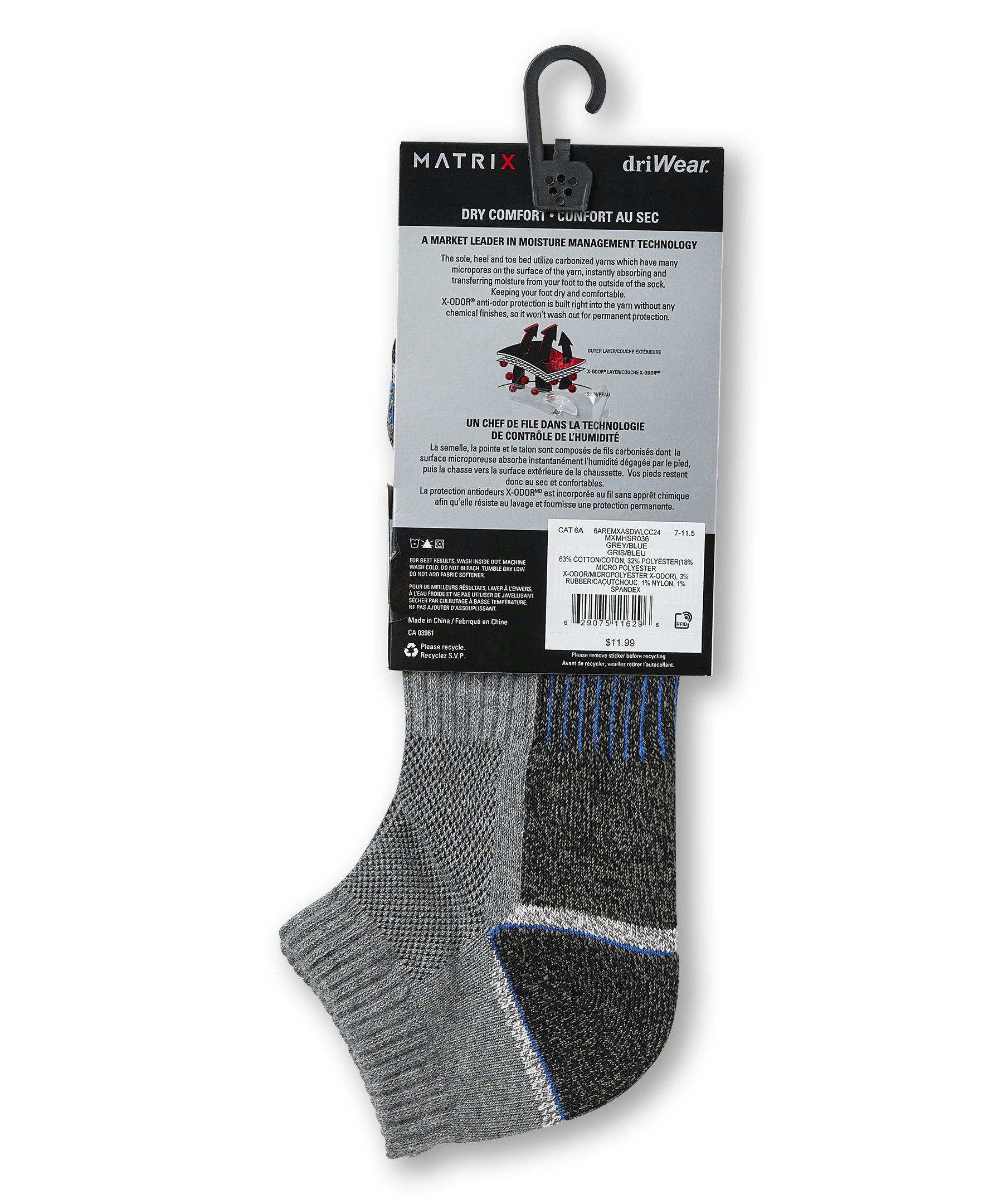 Matrix Men's Driwear Low Cut Cushion Sport Socks