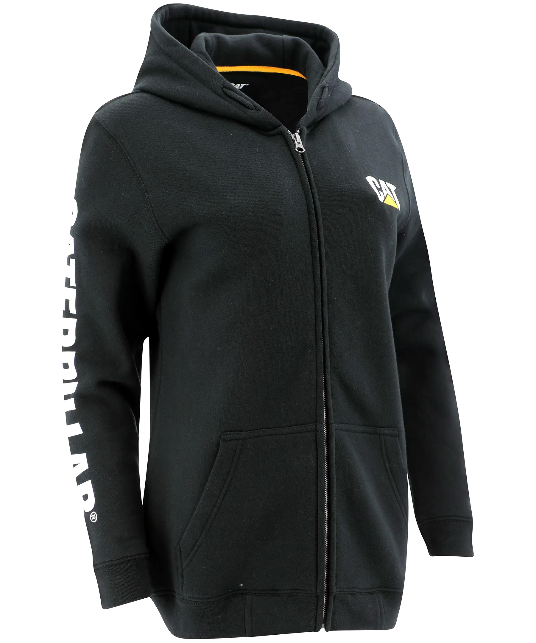 Caterpillar - CAT Women's Trademark Banner Full Zip Split Kangaroo Pocket Fleece Work Hoodie