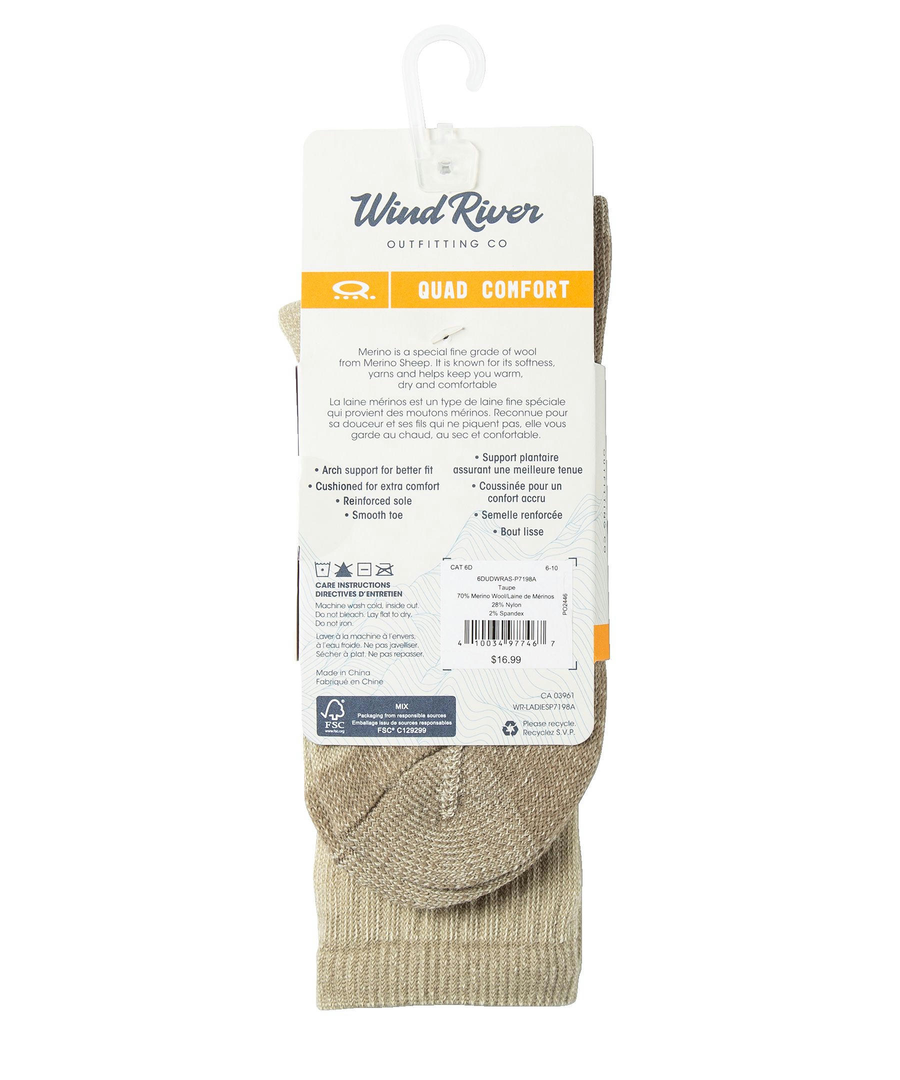WindRiver Women's Merino Comfort Crew Socks