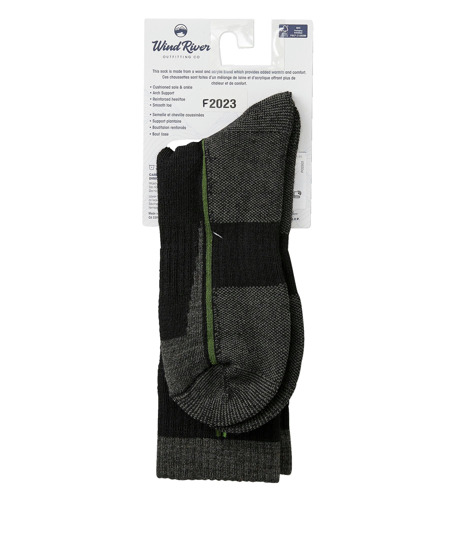 Windriver Men's Lightweight Wool Hiking Crew Socks