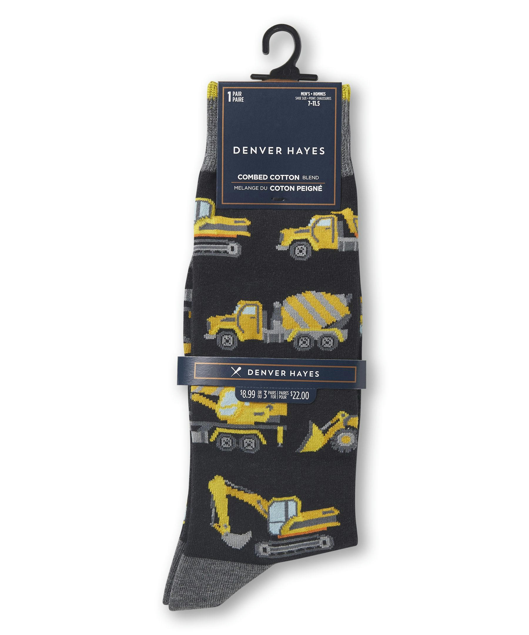 Devner Hayes Men's FRESHTECH® Work Pattern Casual Crew Socks