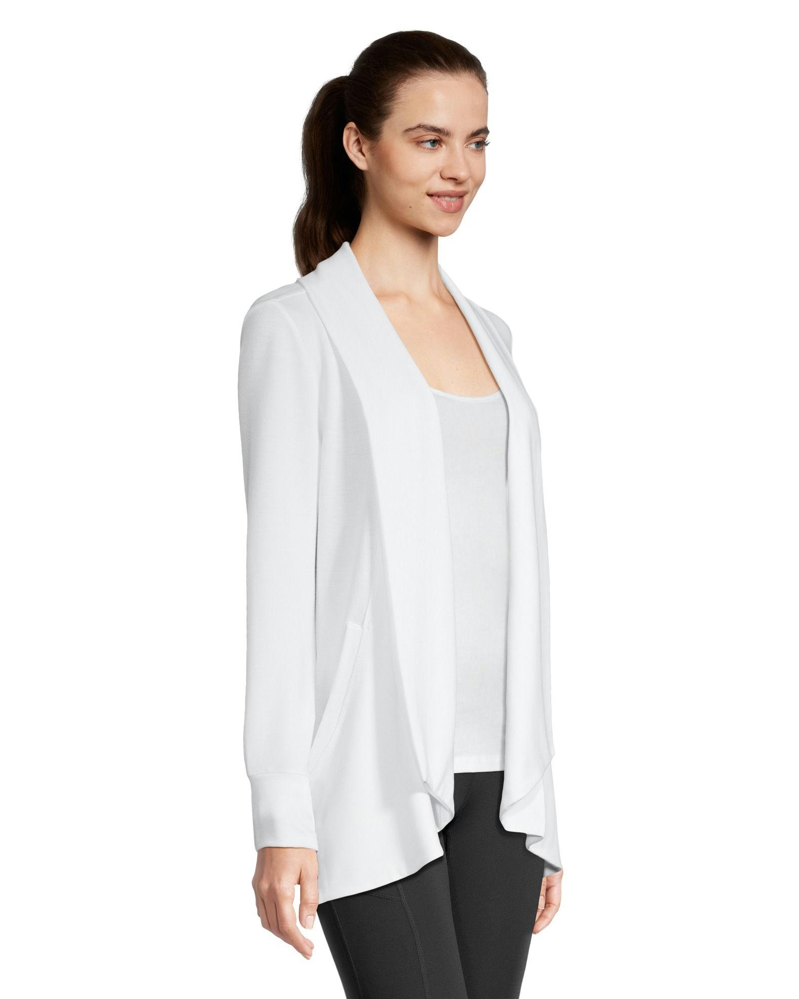 Shambhala Women's Semi-Fitted French Terry Open Cardigan