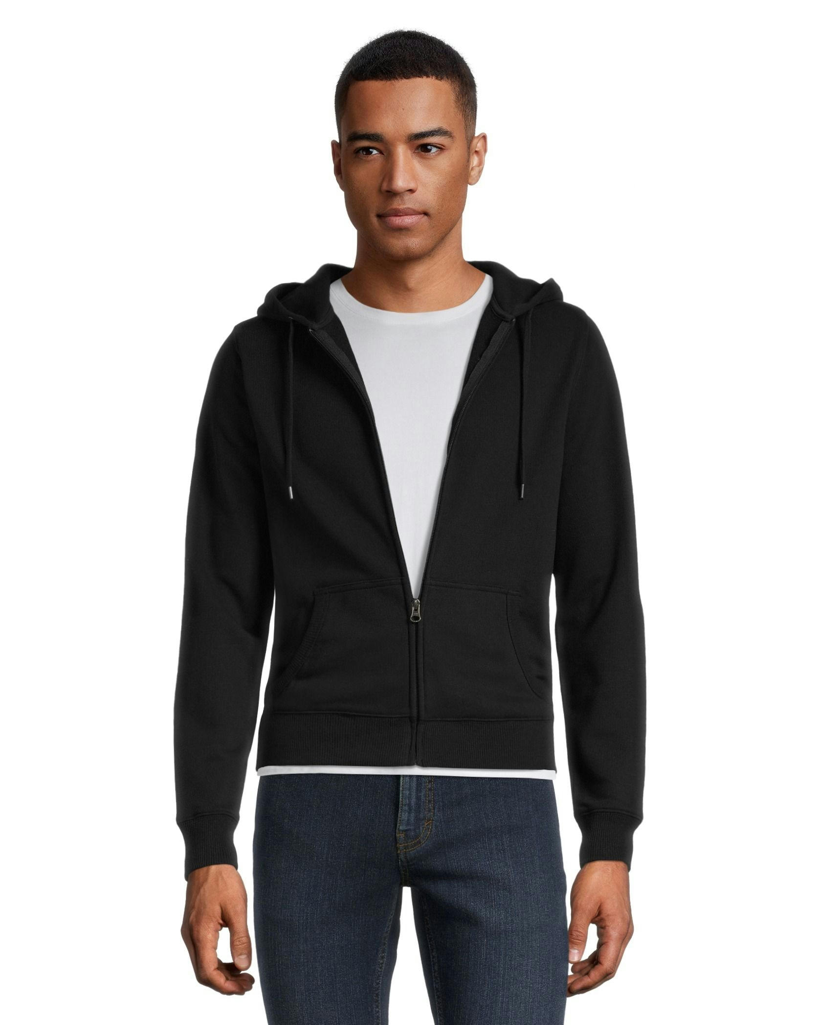 Denver Hayes Men's Fleece Long Sleeve Full Zip Kangaroo Pocket Hoodie