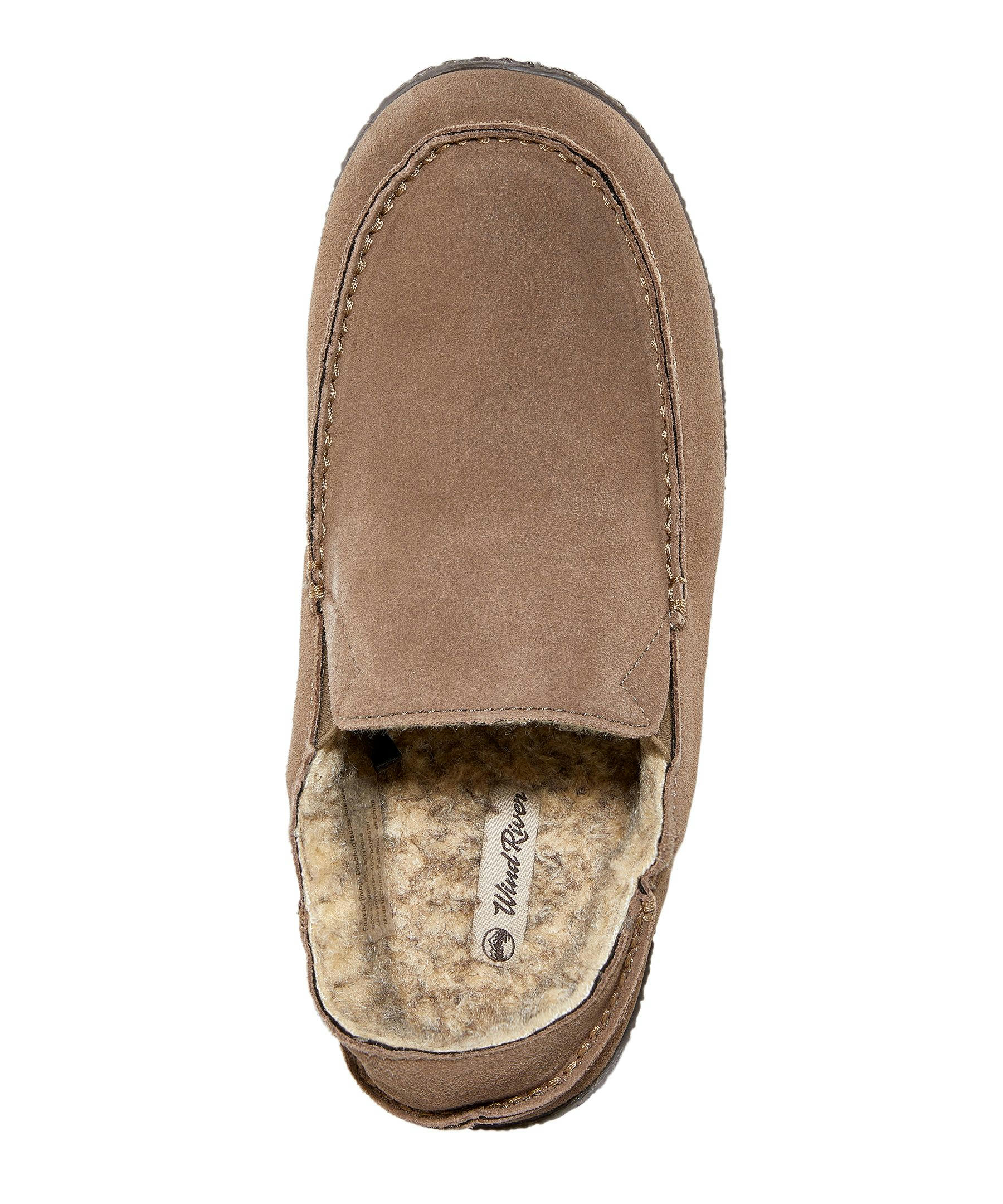 WindRiver Men's Suede Faux Fur Slippers