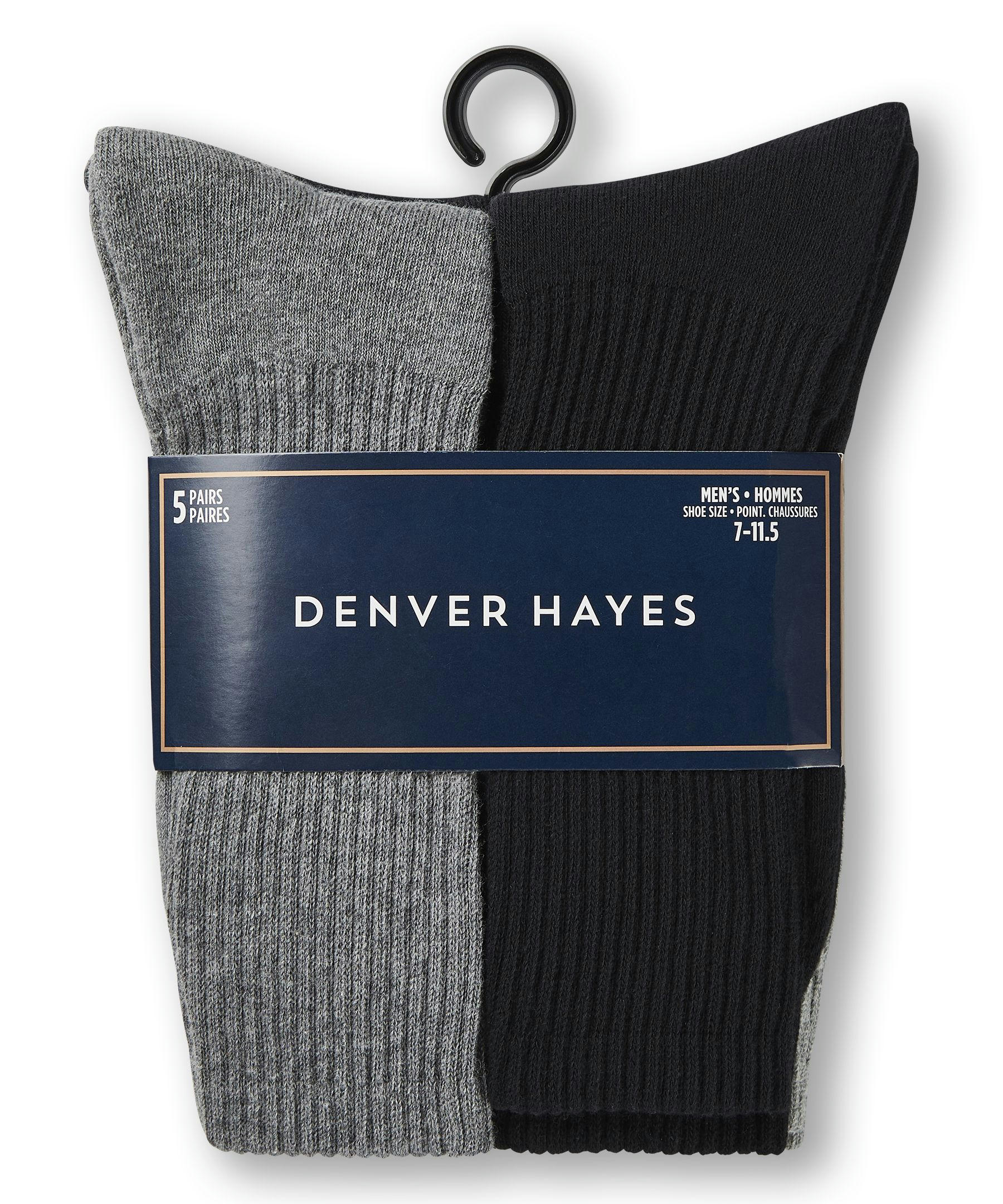 Denver Haye Men's 5-Pack Casual Crew Socks