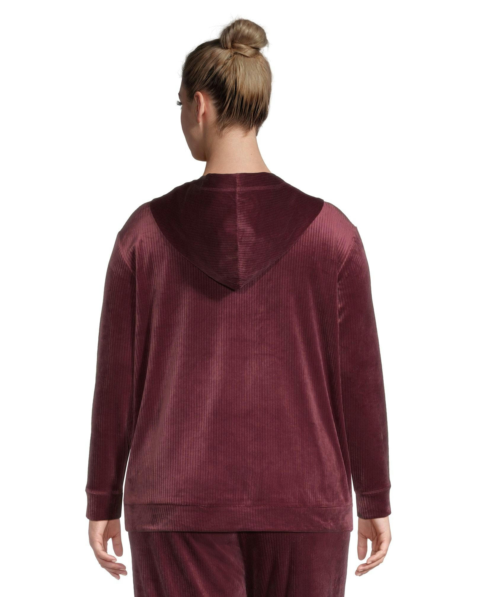 Denver Hayes Women's Plush Velour Hooded Lounge Pullover