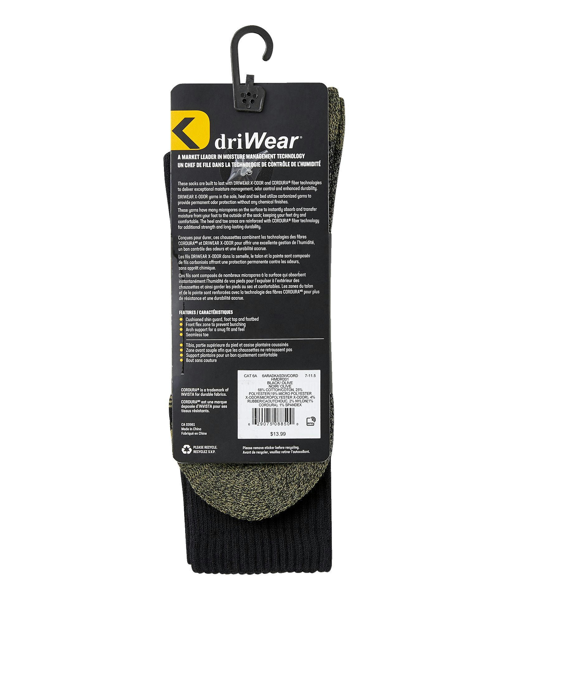 Dakota Workpro Series Men's DriWear Cordura Blend Work Boot Socks
