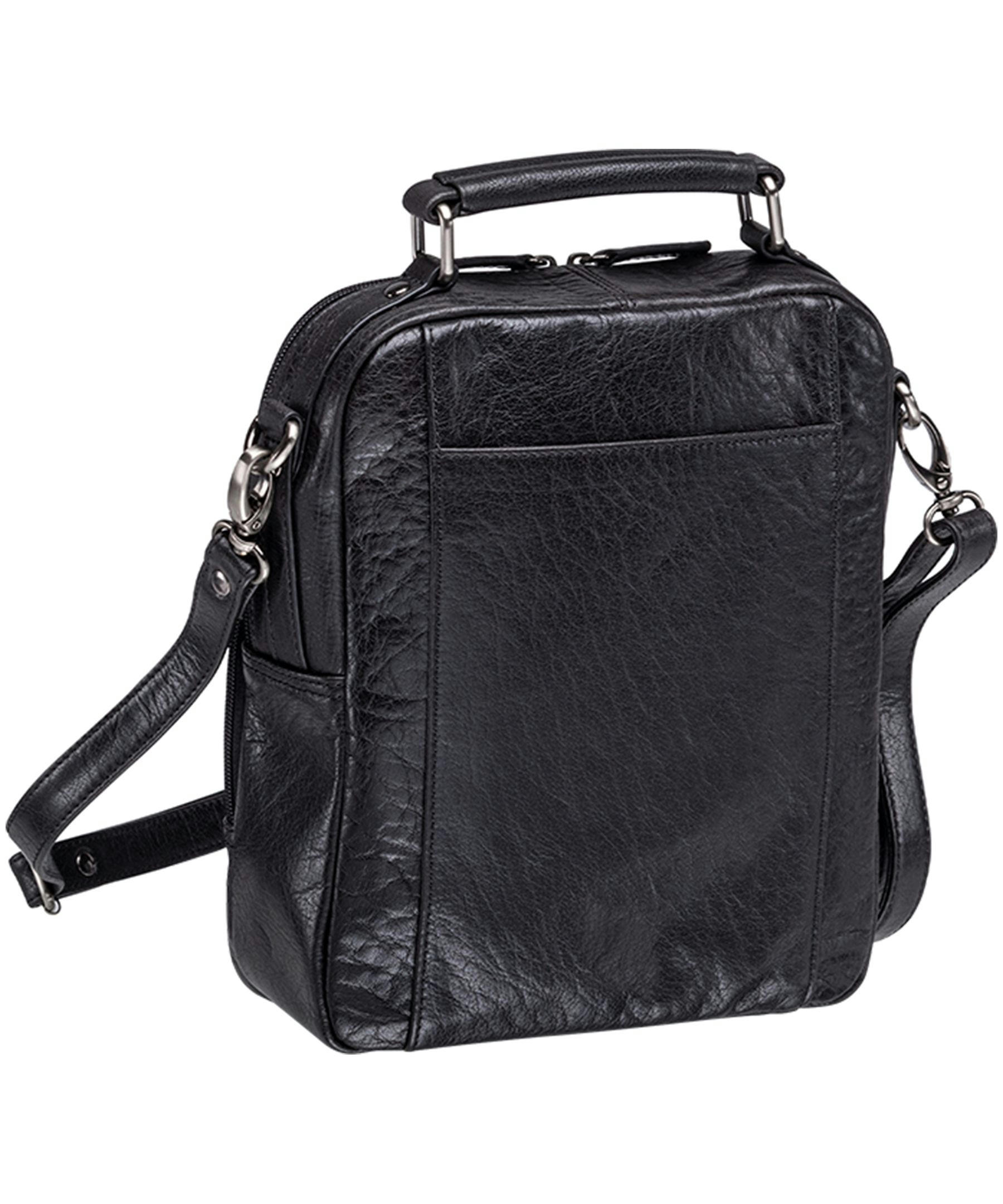 Mancini Leather Goods Unisex Arizona Classic Bag with Removable Straps Black