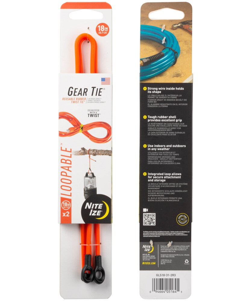Nite Ize 2-Pack Gear Loopable Twist Tie 18-inch