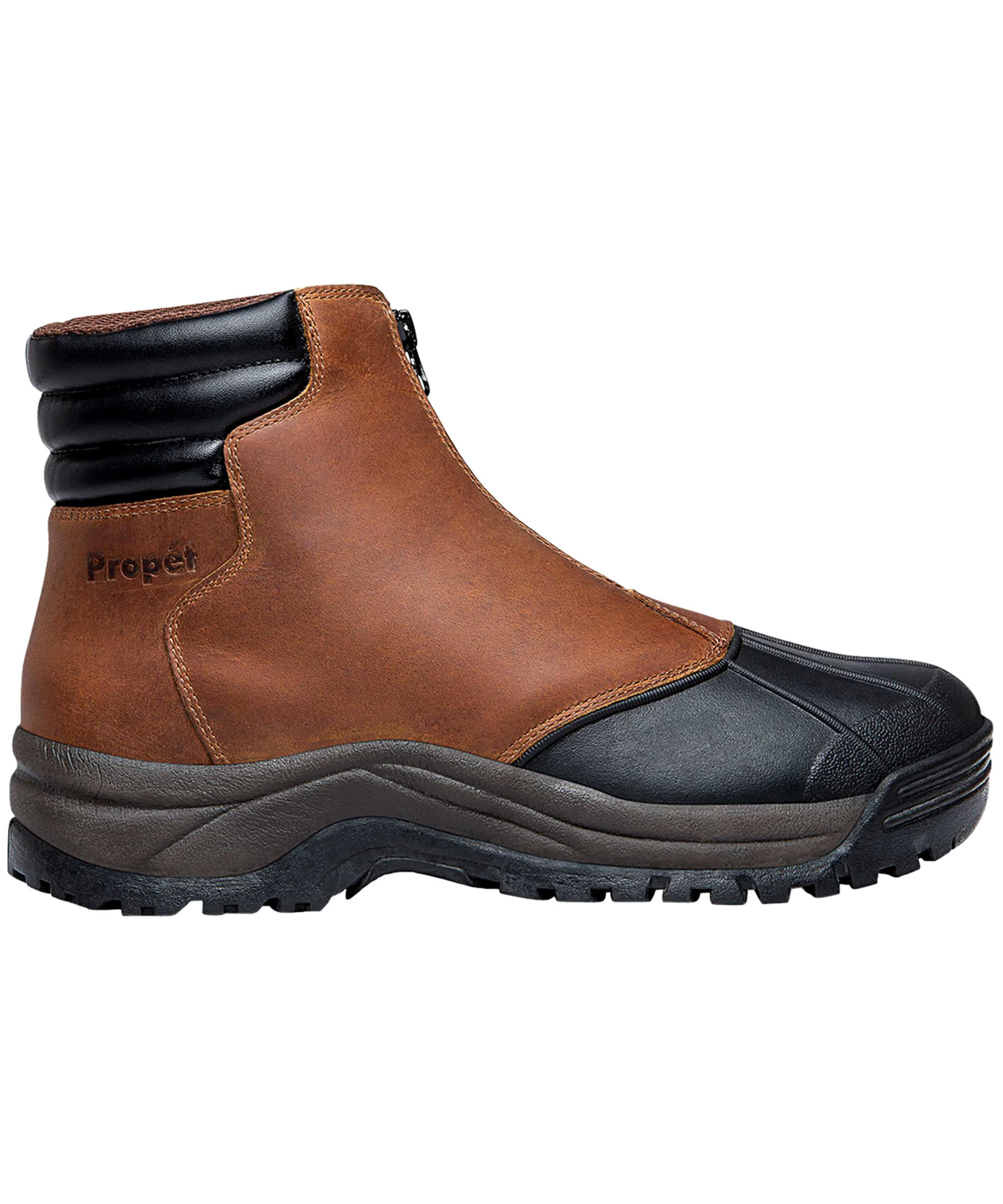 Propet Footwear Men's Blizzard Mid Zip Waterproof Leather Winter Hiker Boots 3E Width