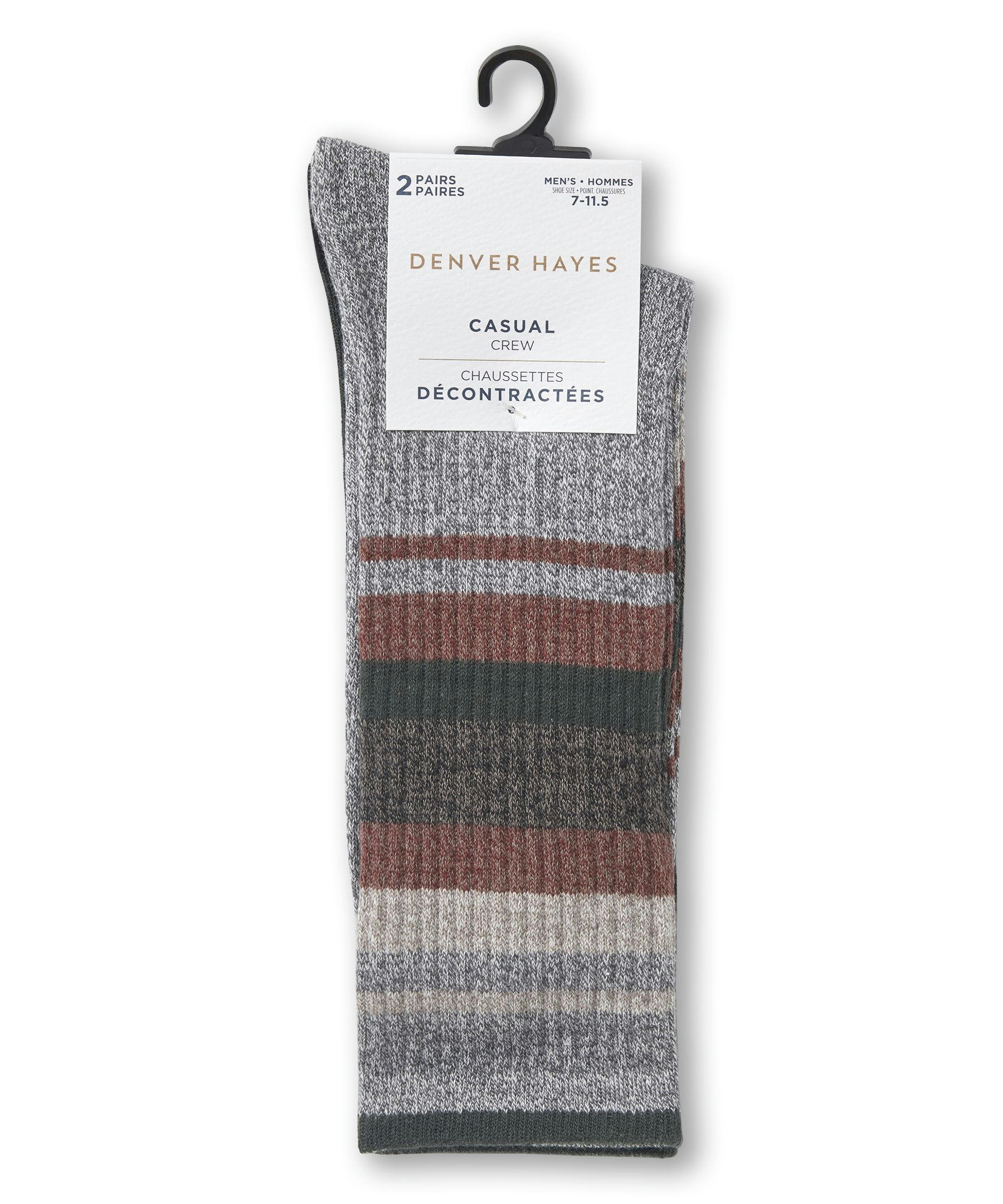 Denver Hayes Men's FRESHTECH® Weekend Crew Socks, 2 Pack