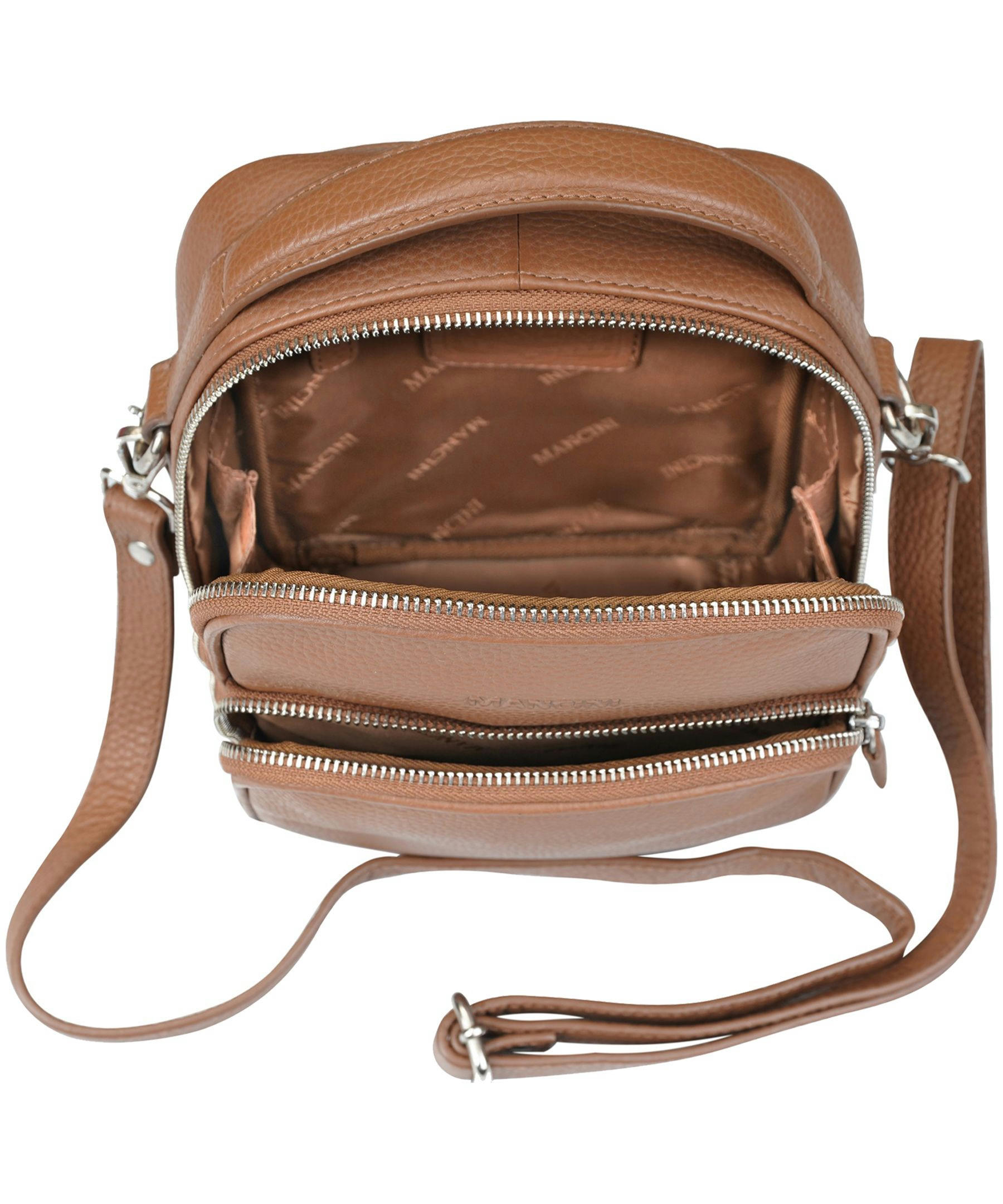 Mancini Leather Goods Women's Pebelled Daisy North/South Crossbody Bag