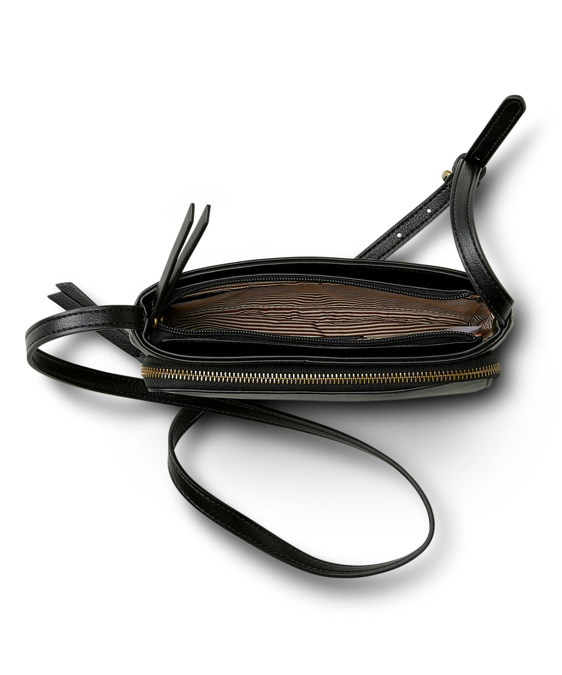 Denver Hayes Women's Crossbody Purse With Zippered Compartment and Removable Strap