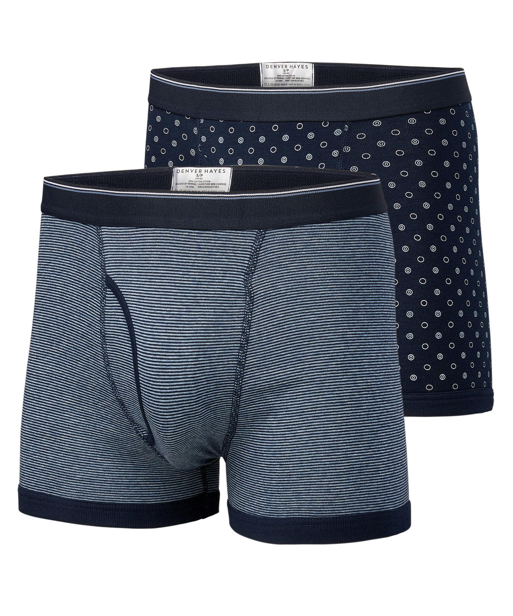 Denver Hayes Men's 2 Pack Yarn Dye Boxer Briefs