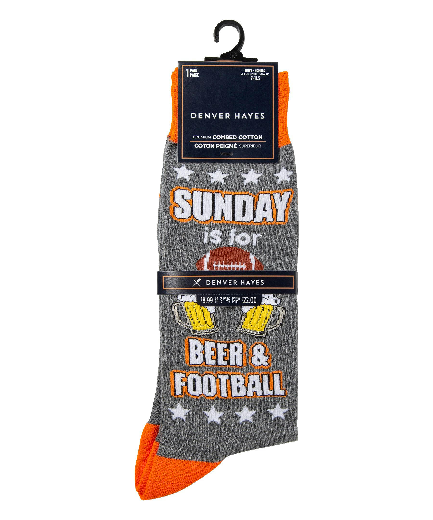 Denver Hayes Men's Novelty Beer Pattern Crew Socks