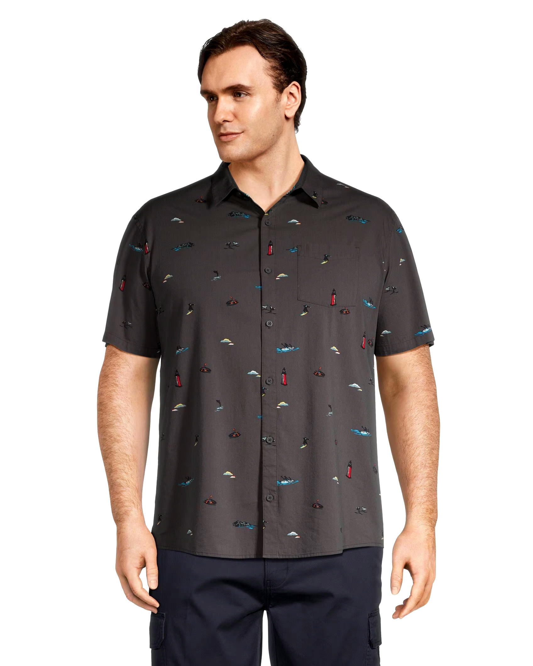 FarWest Men's AOP Modern Fit Stretch Shirt