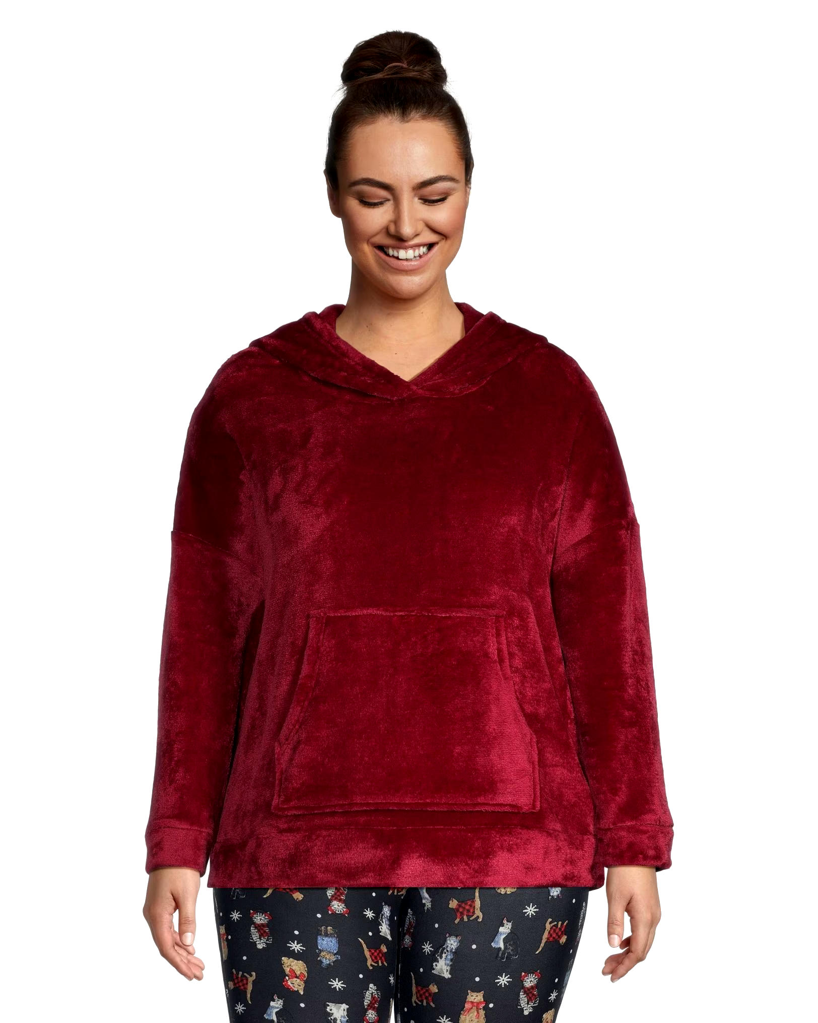 Denver Hayes Women's Plush Velour Hooded Shirt