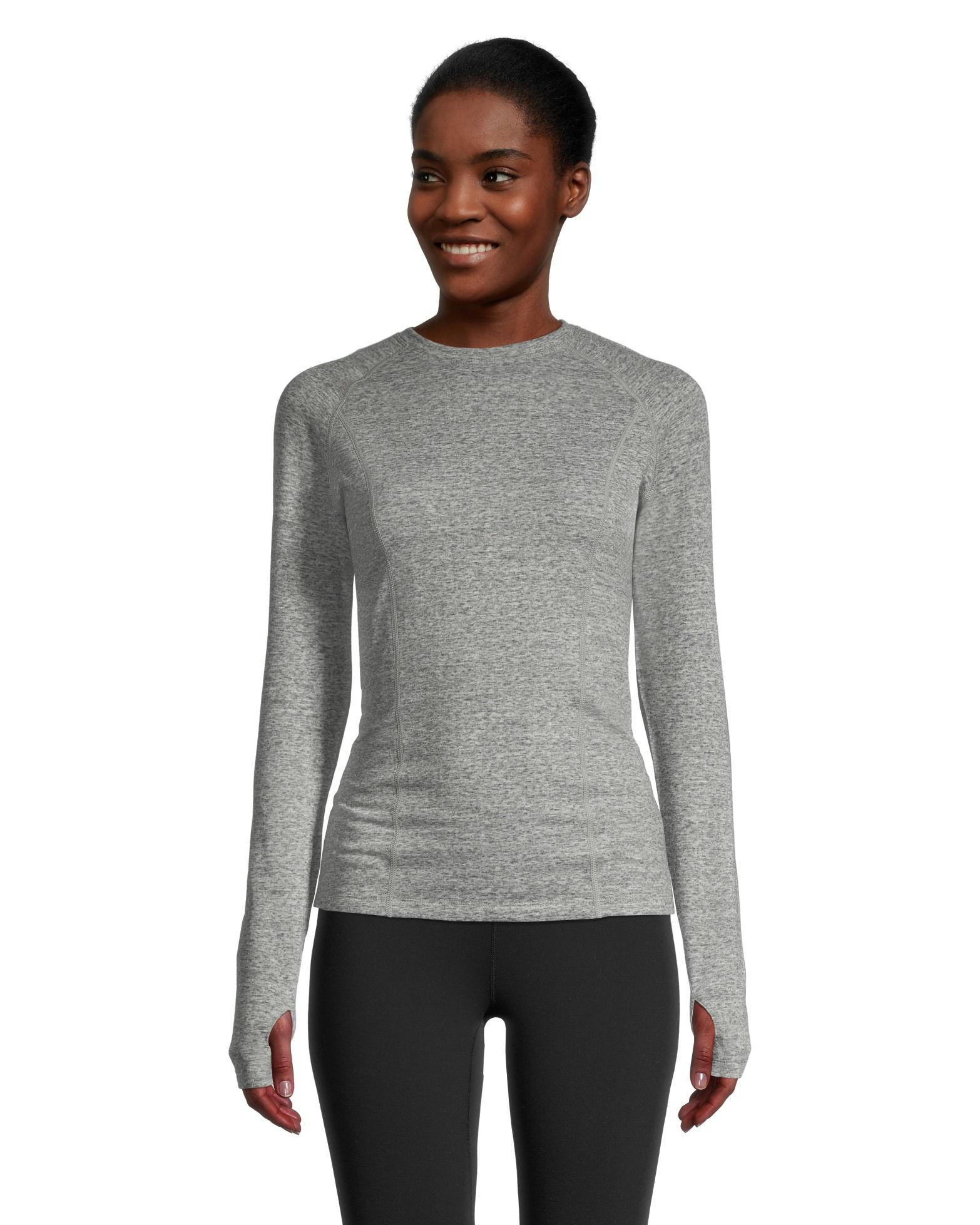 WindRiver Women's T-MAX Heat 4 Way Stretch Supersoft Long Sleeve Heather Thermal Top