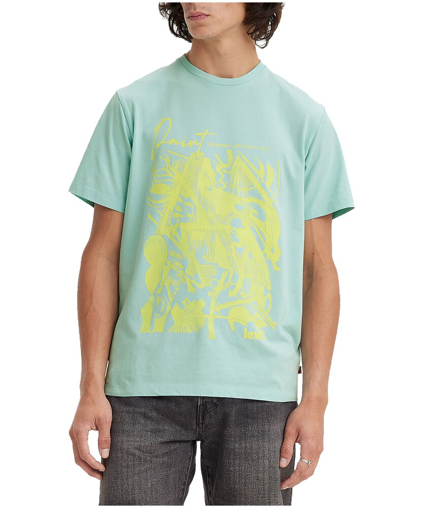 Levi's Men's Paint Pastel Graphic Crewneck Cotton T Shirt