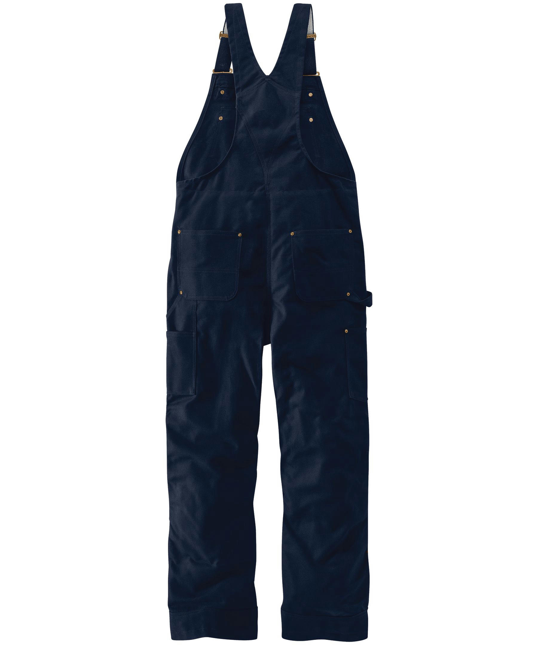 Carhartt Men's Loose Fit Firm Cotton Duck Insulated Bib Overalls - Black