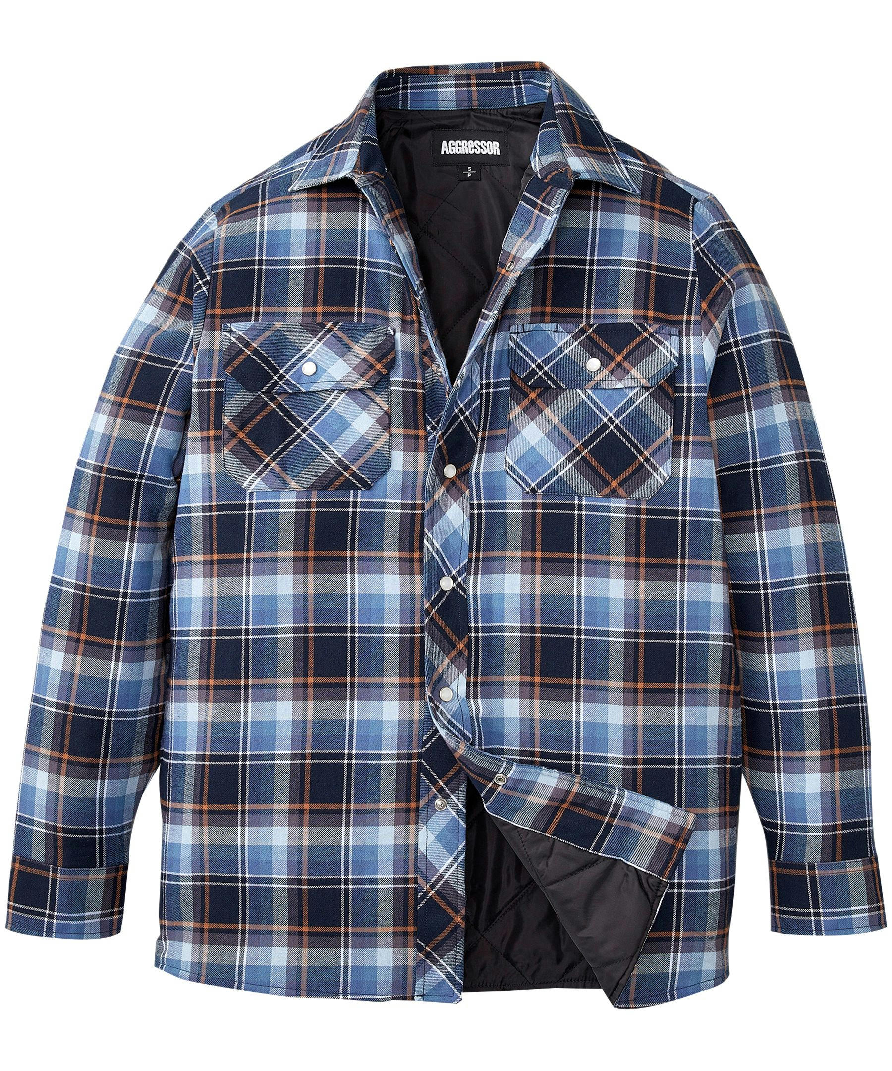 Aggressor Men's Snap-Front Plaid Quilted Flannel Work Shirt