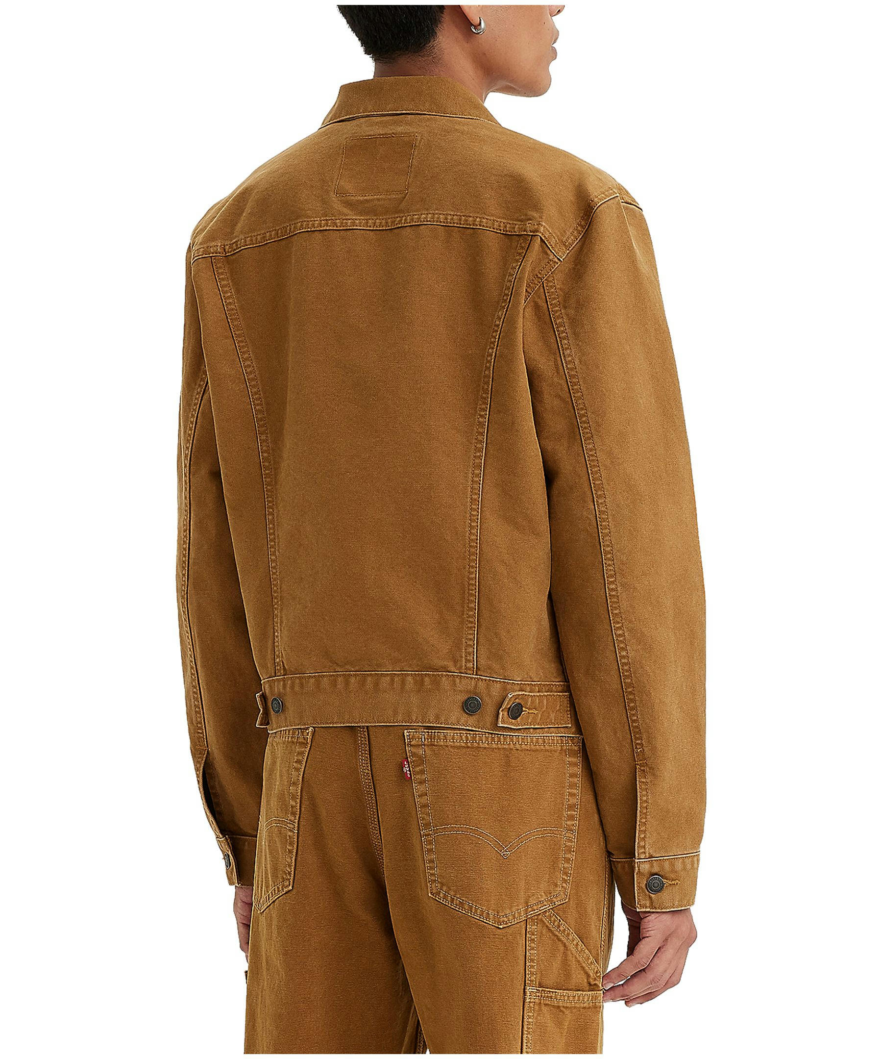 Men's The Trucker Cotton Denim Jacket - Brown/Dark Ginger