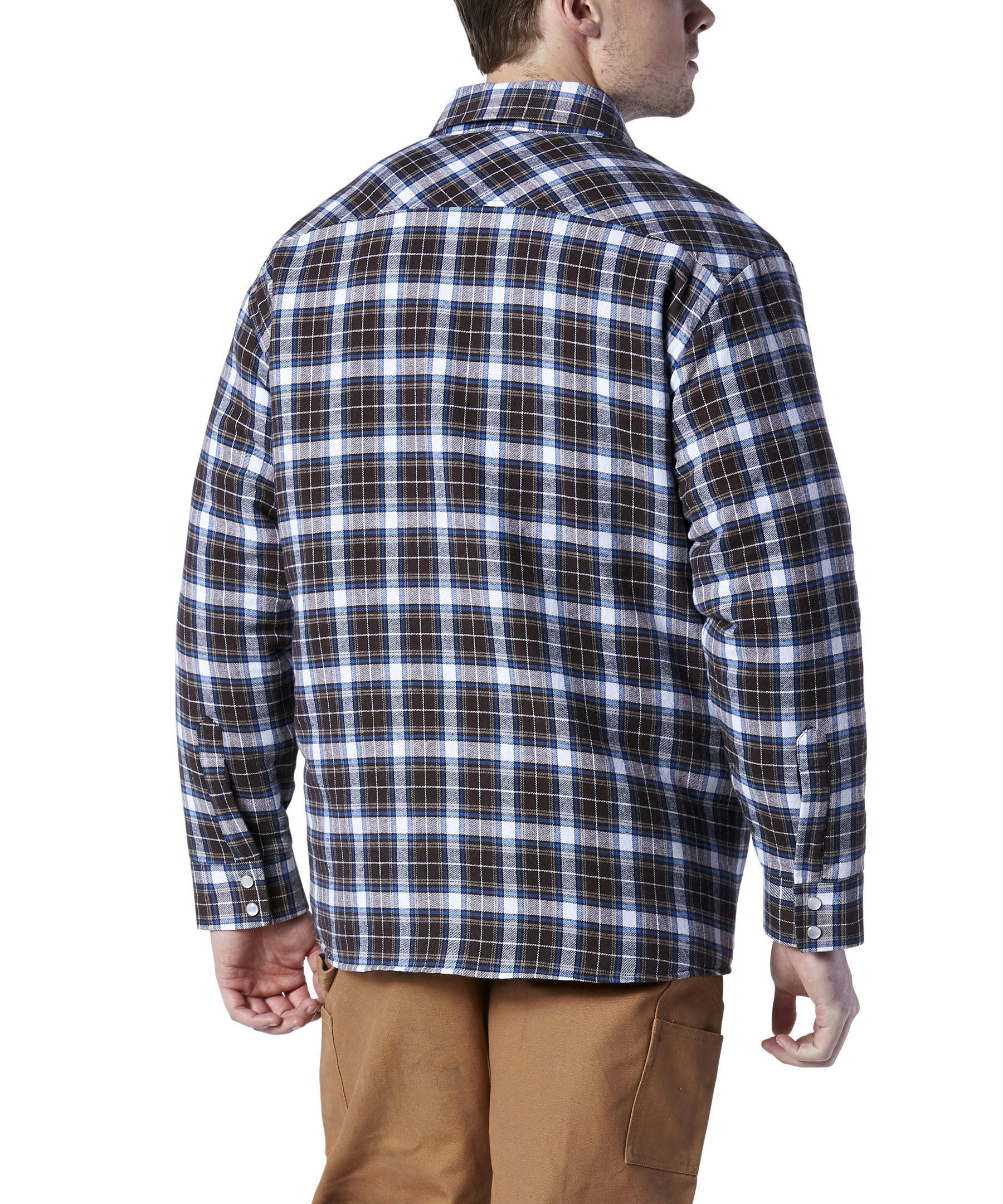 Aggressor Men's Snap-Front Insulated Quilted Flannel Work Shirt