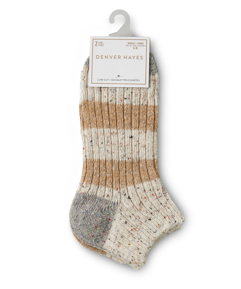 Denver Hayes Women's 2 Pack Low Cut Sweater Socks
