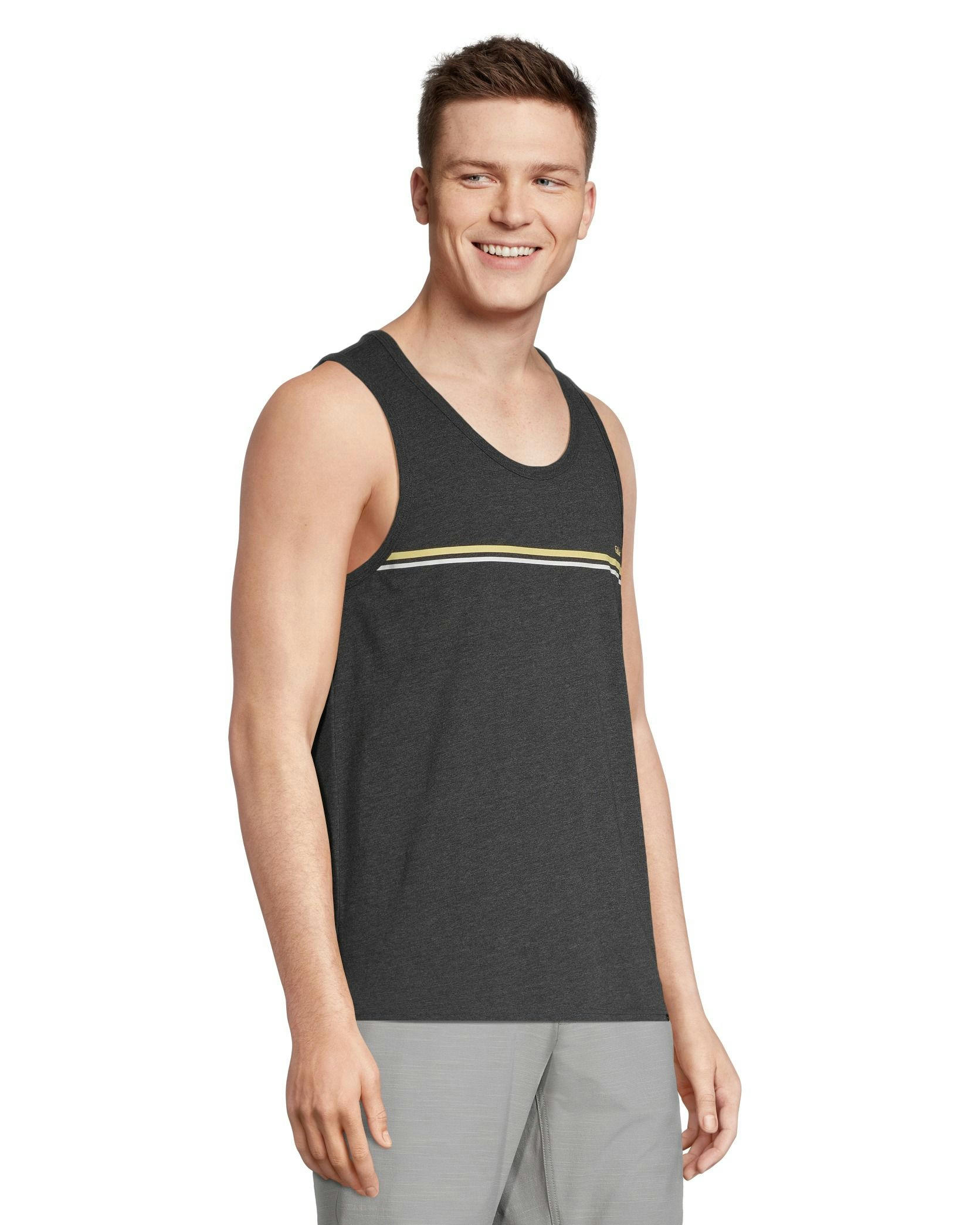 FarWest Men's Striped Basic Tank Top