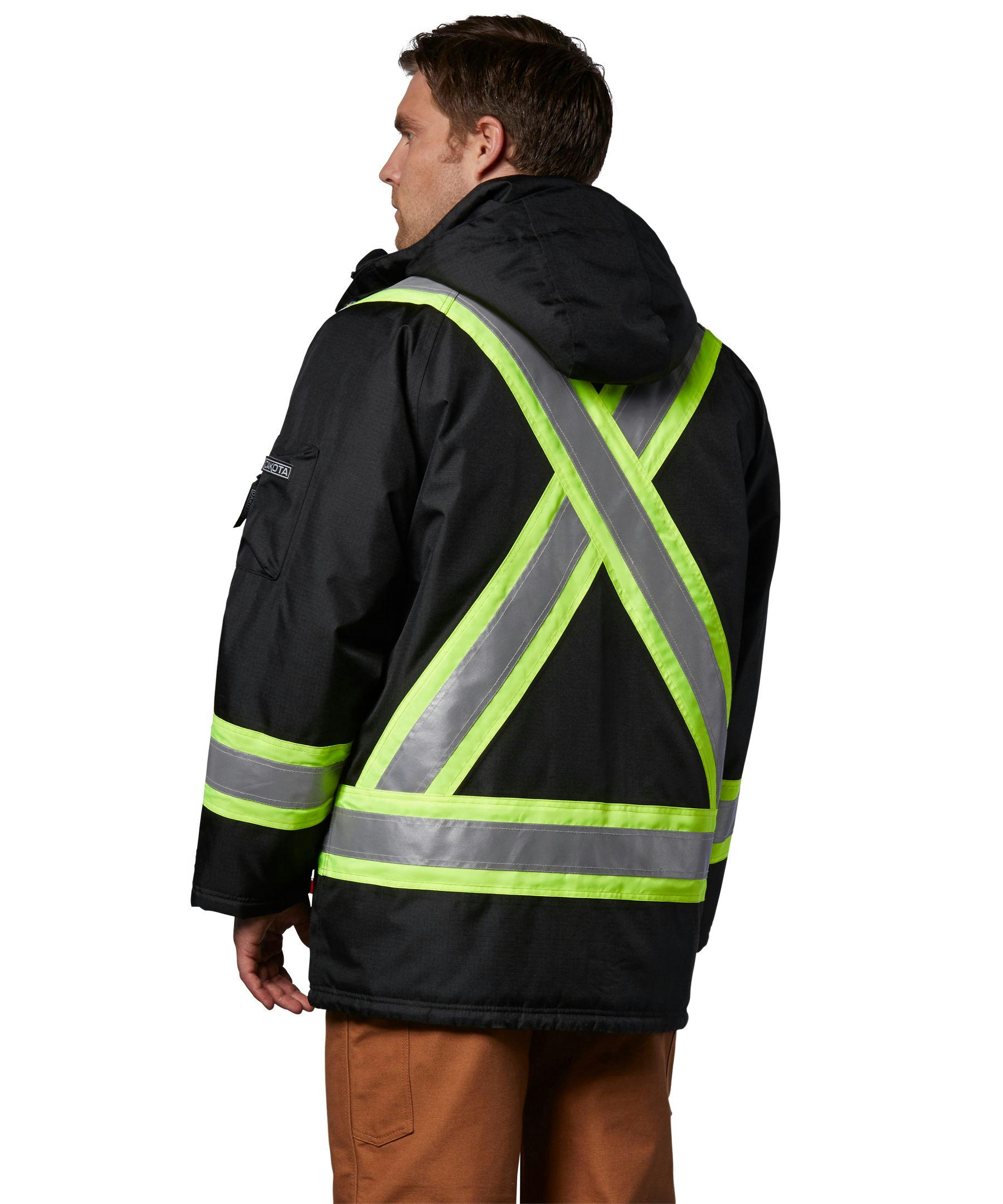 Dakota WorkPro Series Men's Hi Vis Hyper-Dri 3 Waterproof T-Max Lined Rip Stop Polyester Parka Jacket