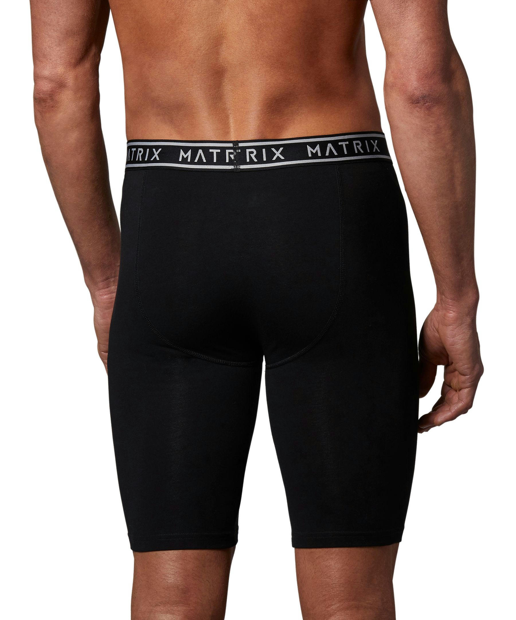 Matrix Men's 2 Pack Cotton Stretch Long Boxer Briefs Underwear