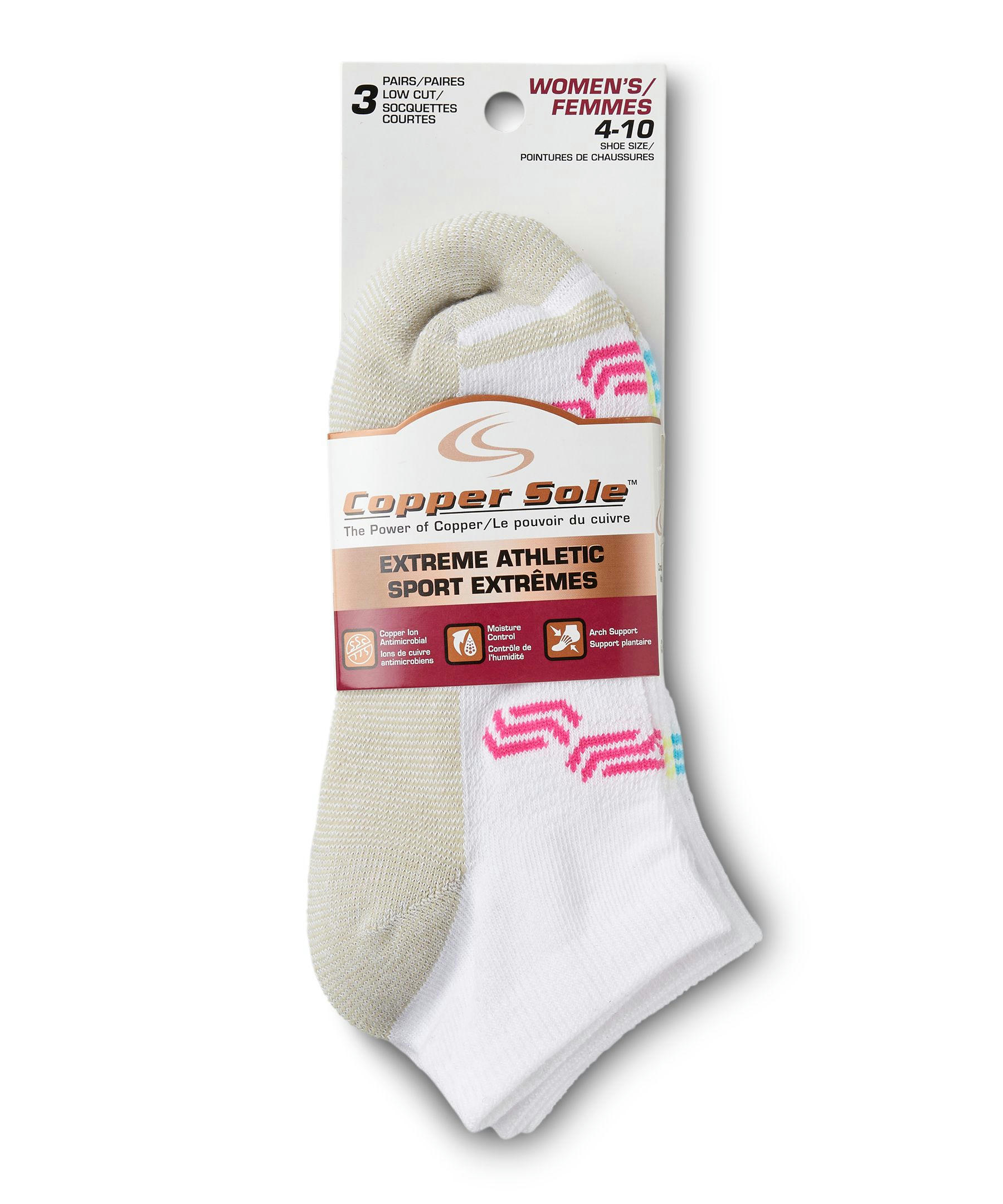 Women's 3 Pack Moisture Guard Extreme Athletic Low Cut Socks