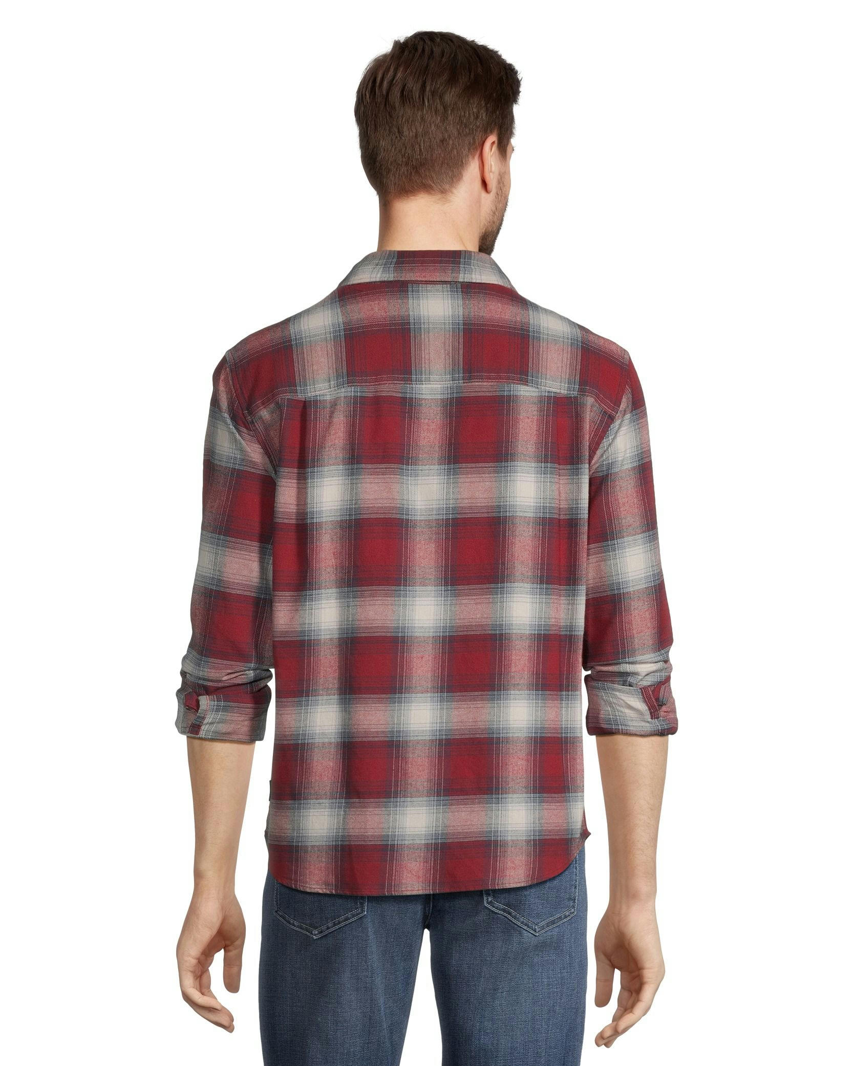 WindRiver Men's Long Sleeve Button Down Basic Stretch Flannel Shirt