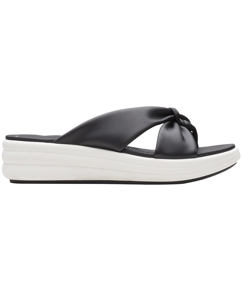 Clarks Women's Drift Ave Thong Sandals - Black White