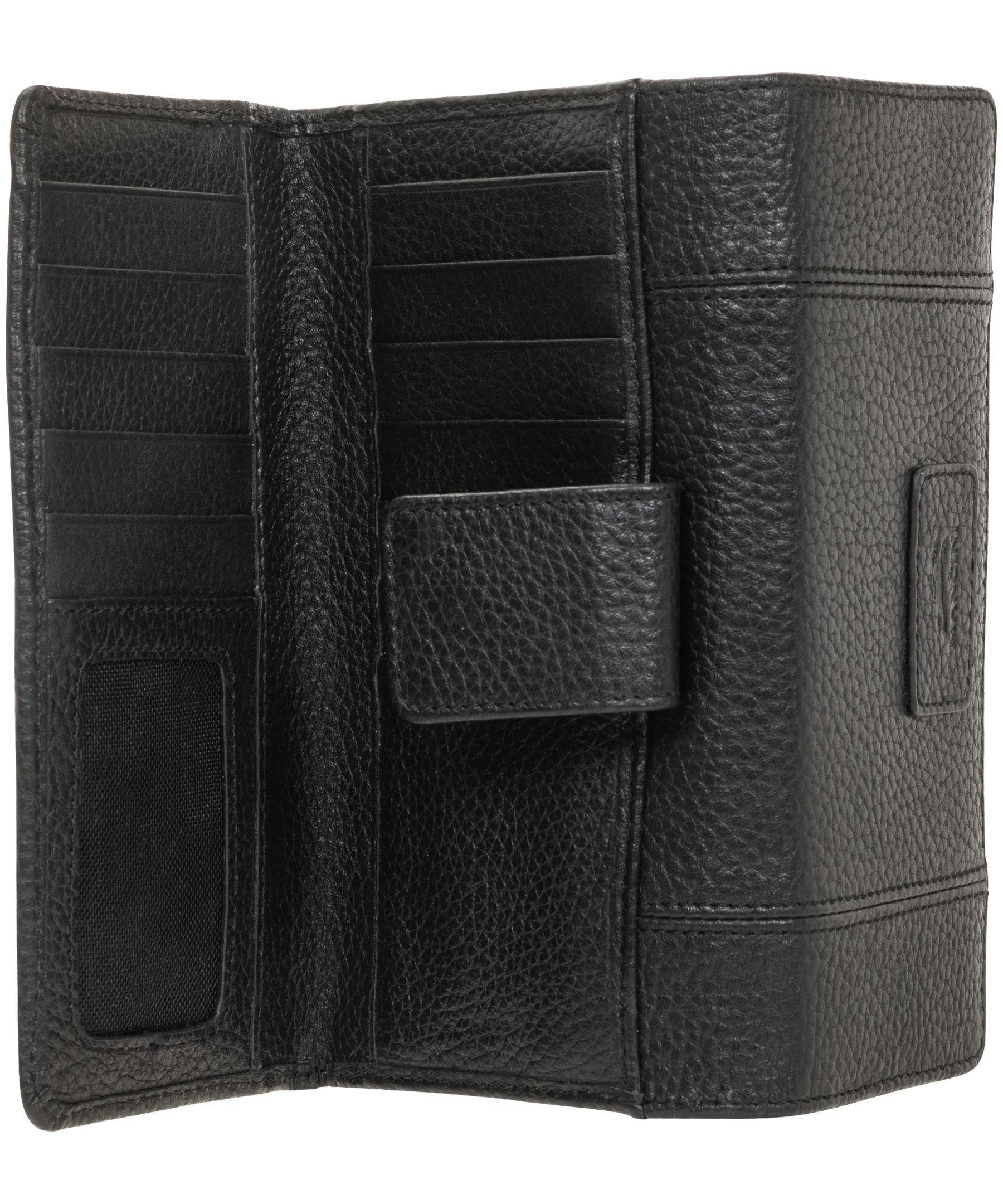 Mancini Leather Goods Women's Pebelled RFID Secure Medium Clutch Wallet