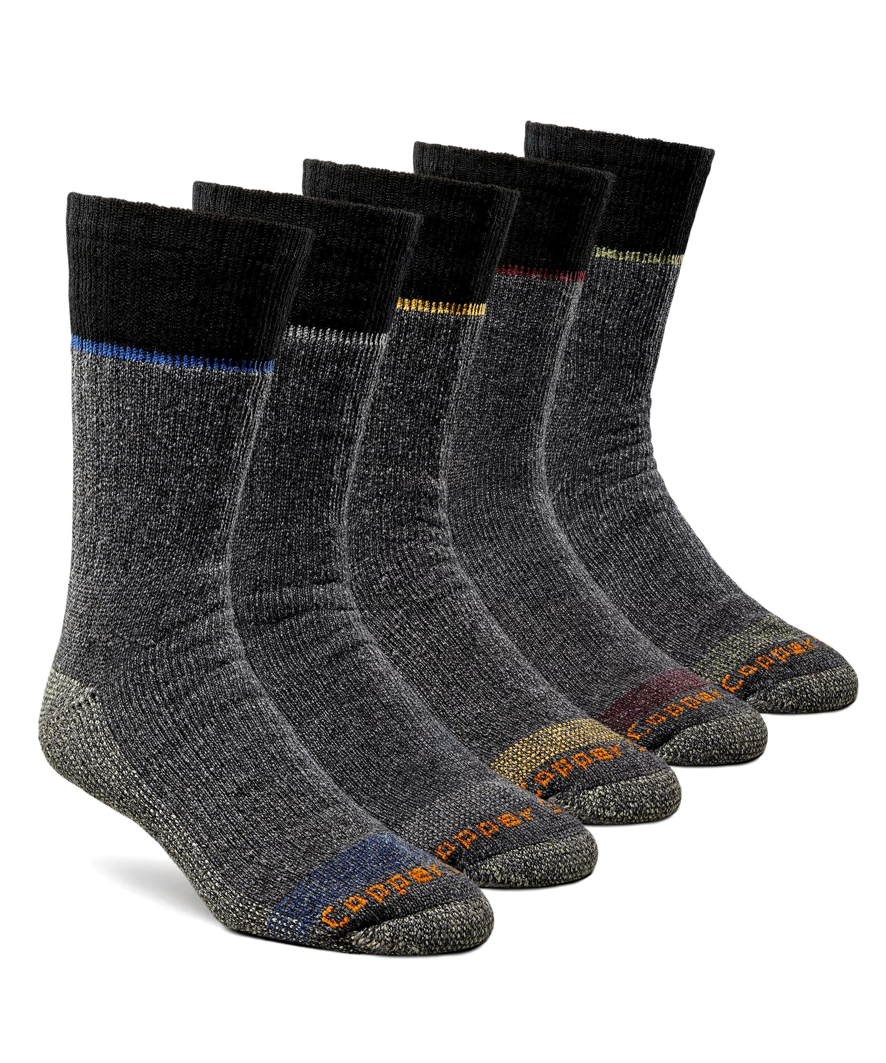 Copper Sole Mens' 5 Pack Thermal Work Socks