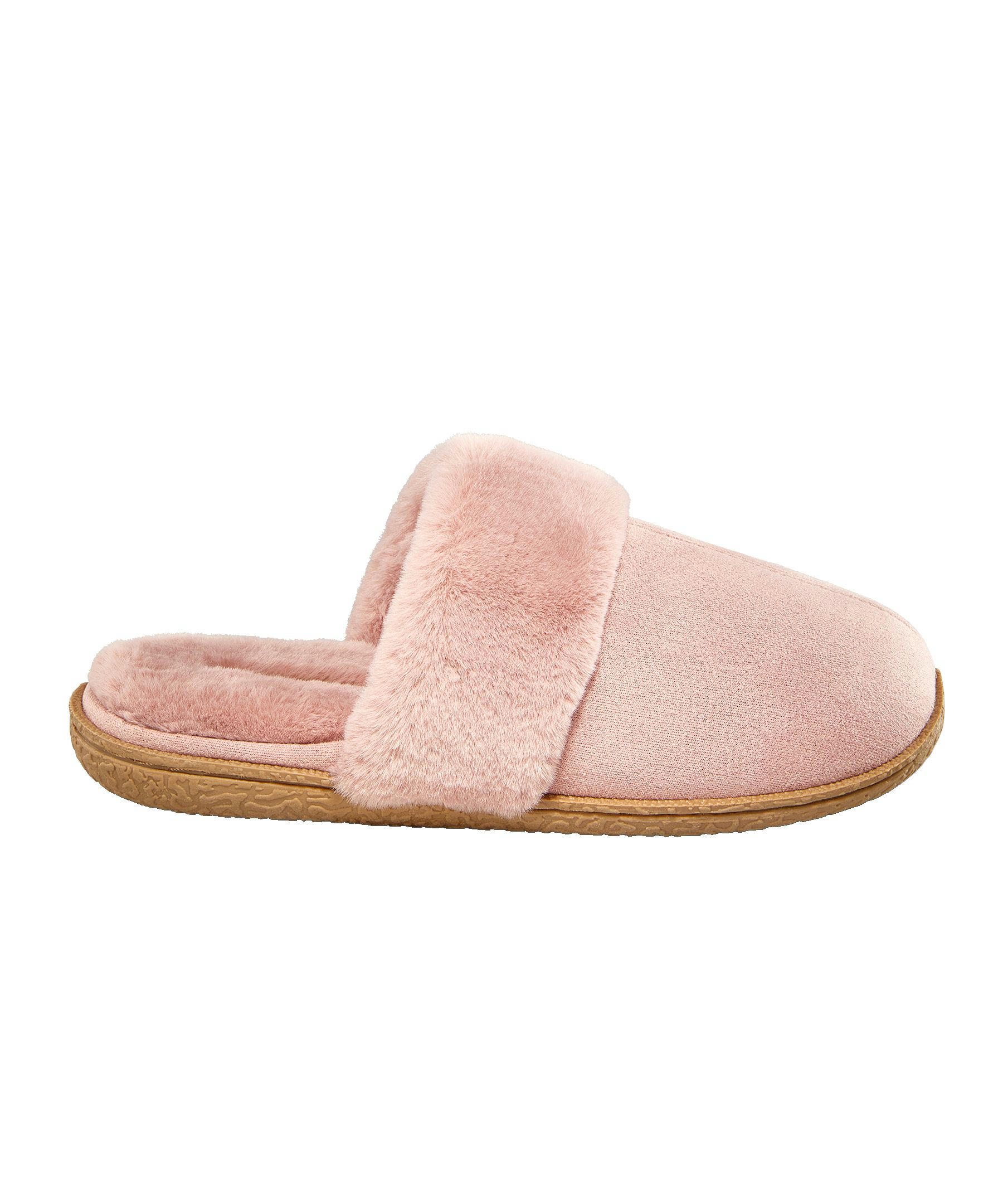 WindRiver Women's Faux Fur Trim Suede Slippers