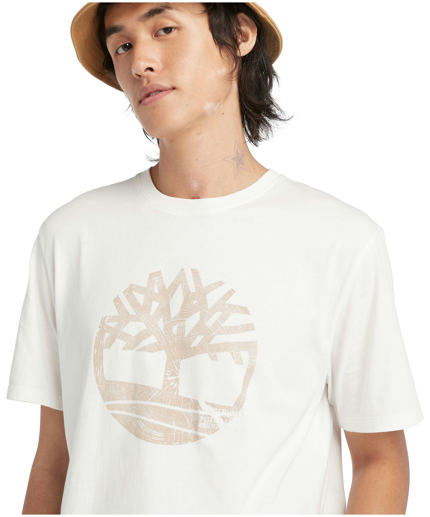 Timberland Men's Graphic Logo Garment Dye T Shirt
