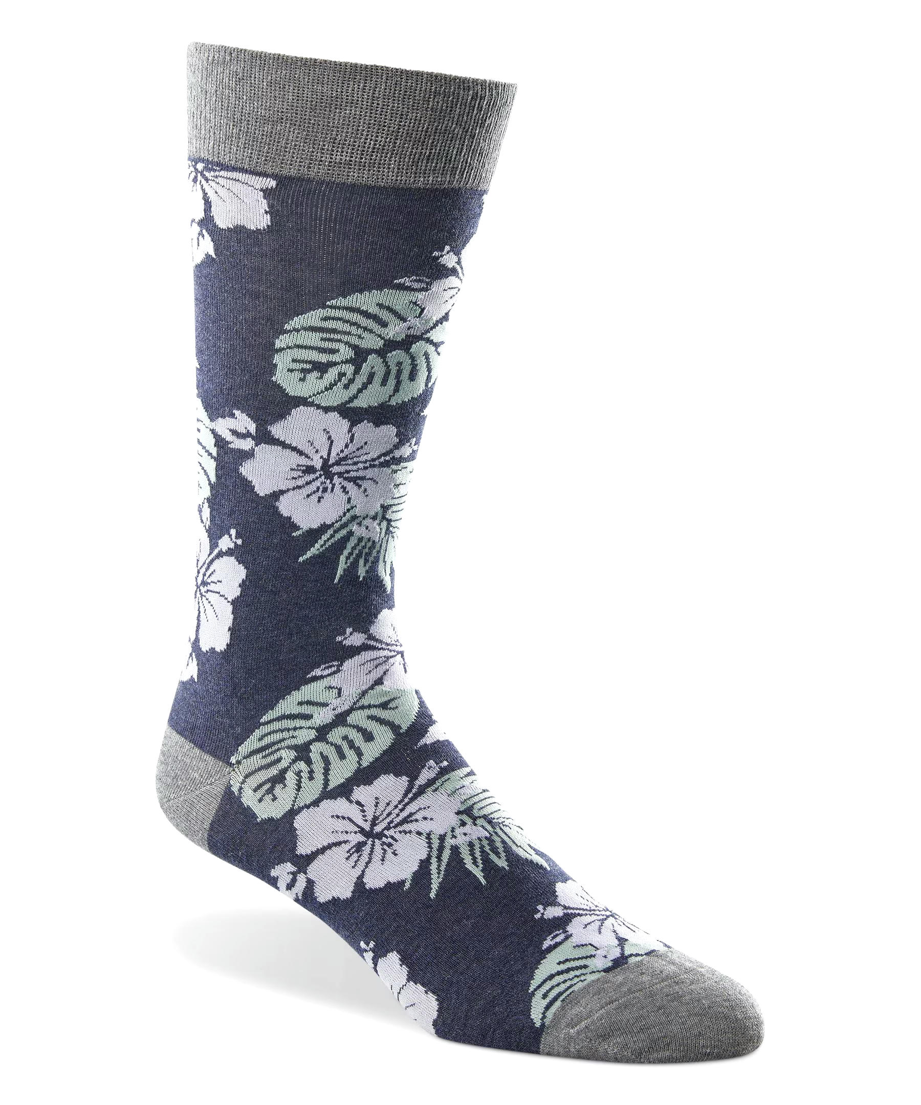 Denver Hayes Men's FRESHTECH® Tropical Pattern Casual Crew Socks