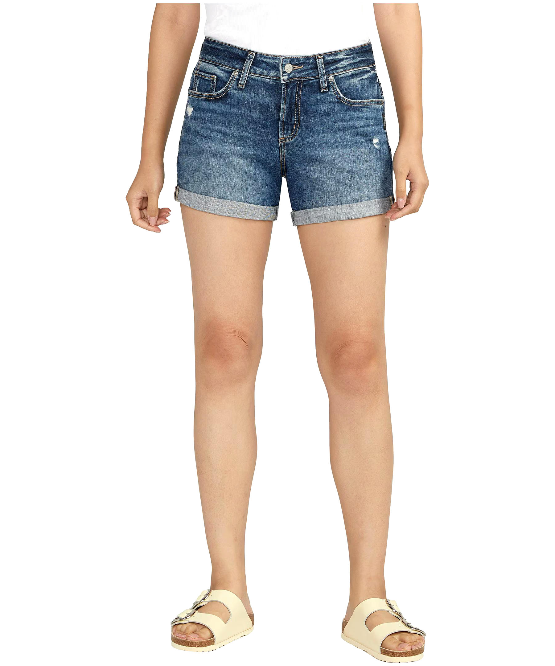 Silver Women's Suki Mid Rise Curvy Fit Shorts