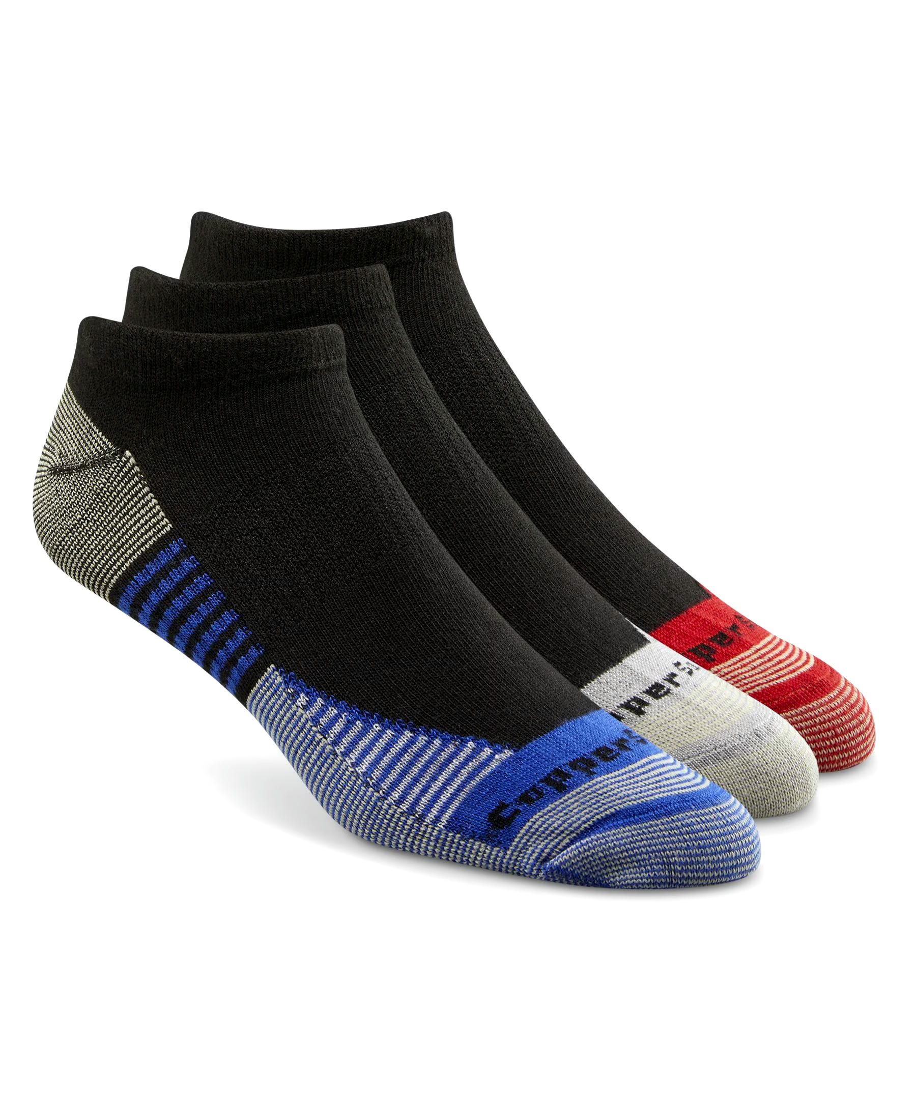 Copper Sole Men's 3 Pack Extreme Atheletic Low Cut Socks