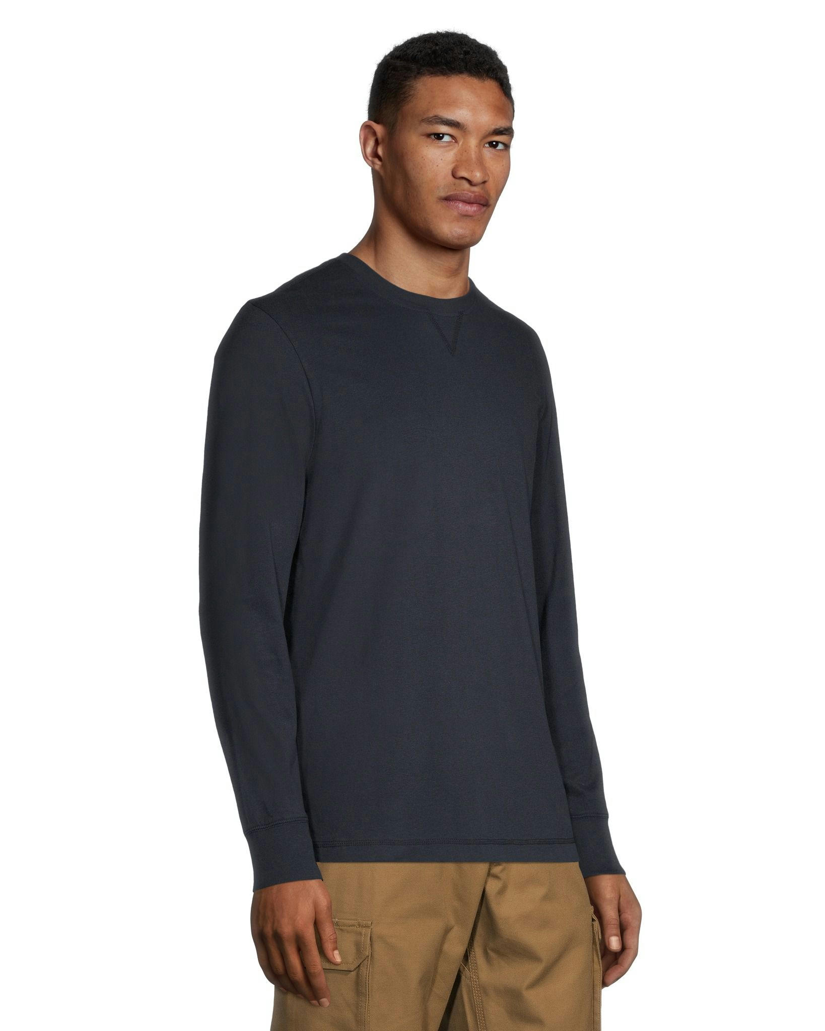 Men's Long Sleeve Crewneck Ultrasoft Cotton Work T Shirt