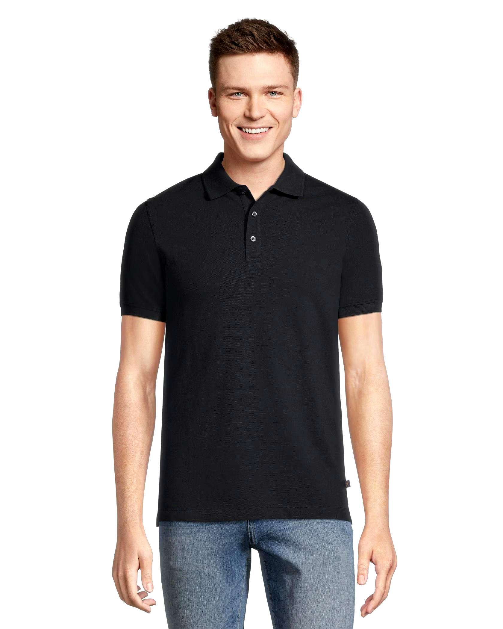 Denver Hayes Men's 50 Wash Modern Fit Stretch Pique Polo Shirt