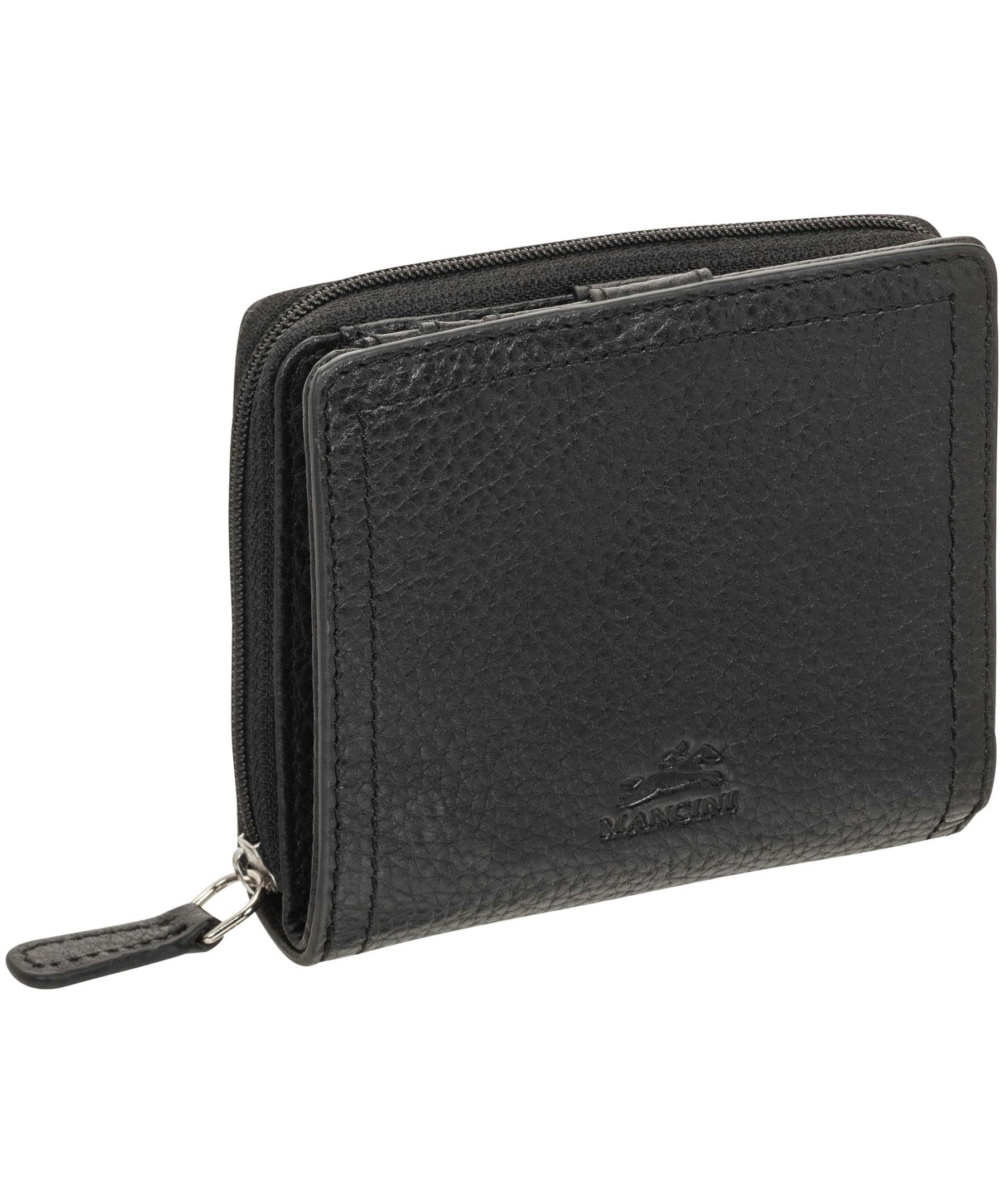 Mancini Leather Goods Women's Peblled RFID Secure Small Clutch Wallet