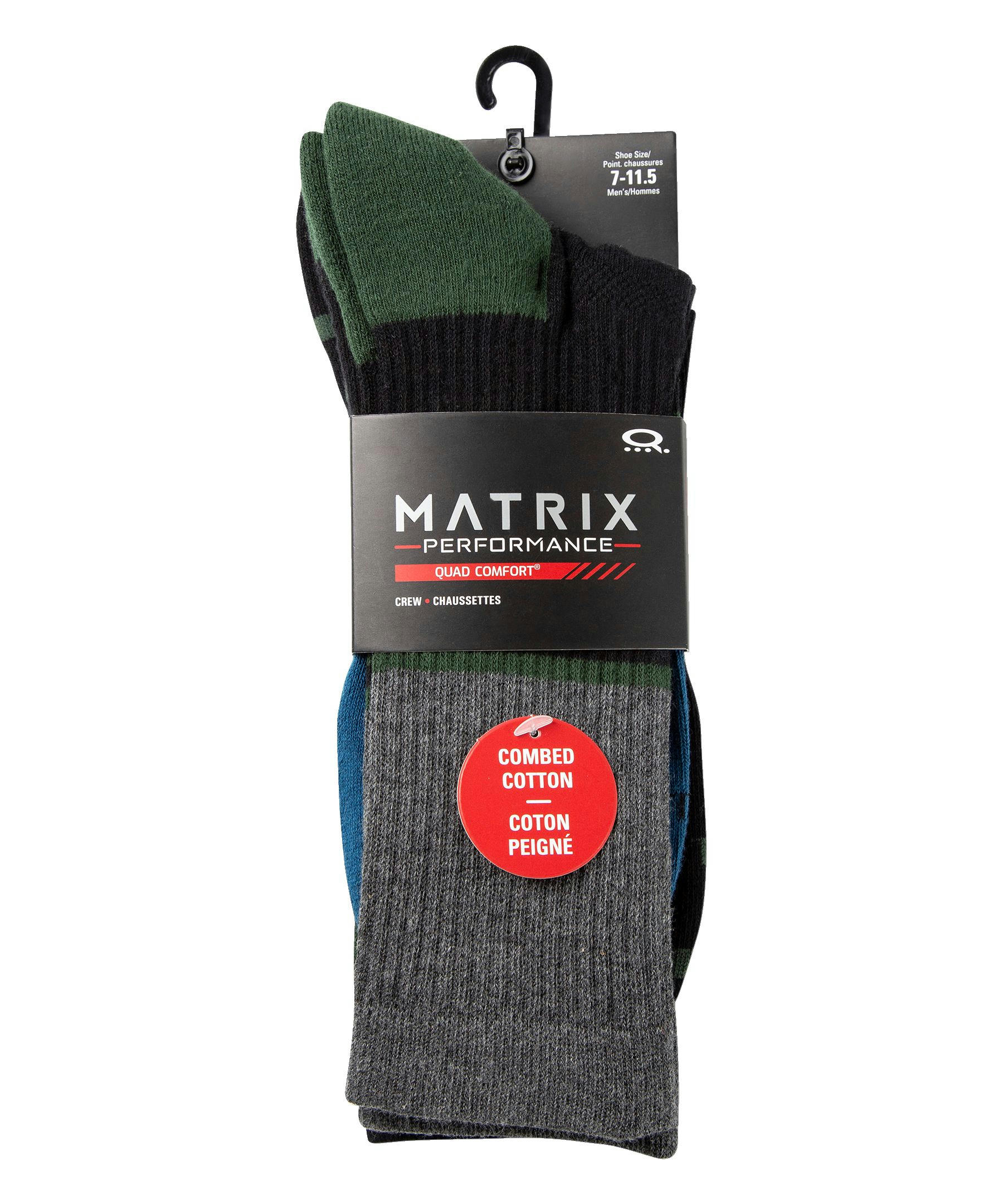 Matrix Men's 2 Pack Cotton Crew Socks