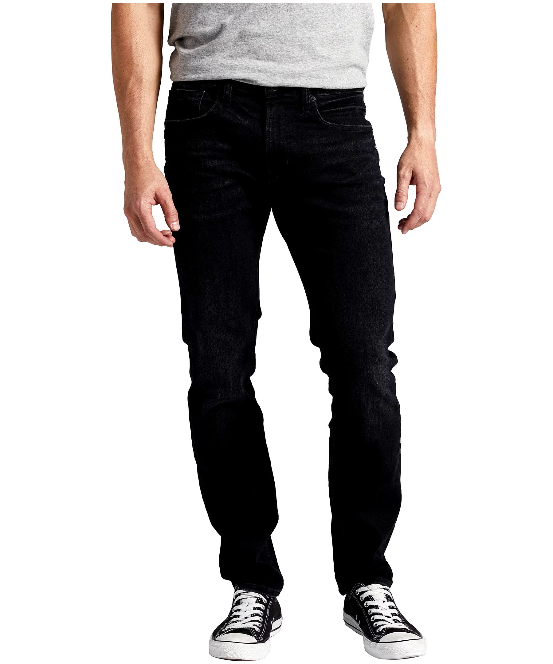 Silver Men's Taavi Skinny Fit Mid Rise Stretch Denim Jeans